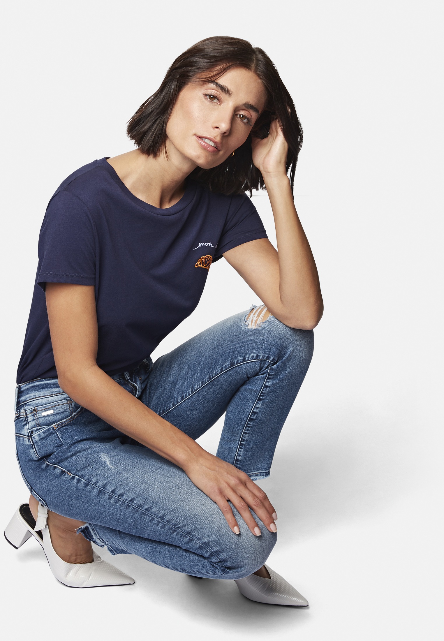 Mavi Skinny-fit-Jeans »NICOLE«, Used-Look