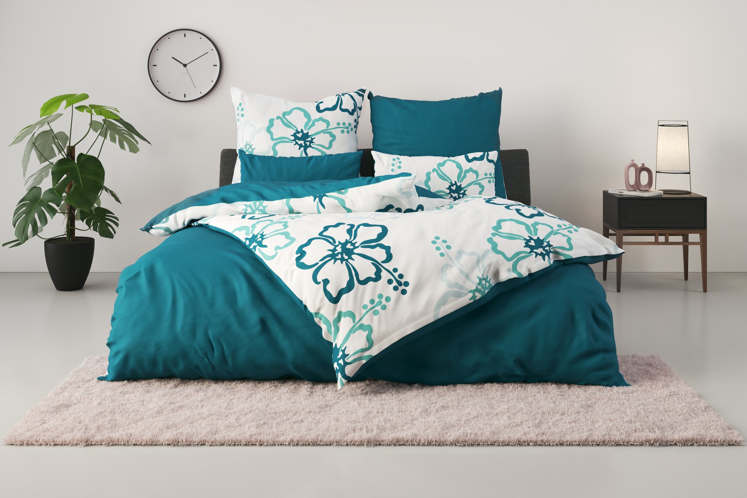 my home Wendebettwäsche "Litschi" 2 Stk. tlg. ab Größe 135x200 cm, mit Blum günstig online kaufen