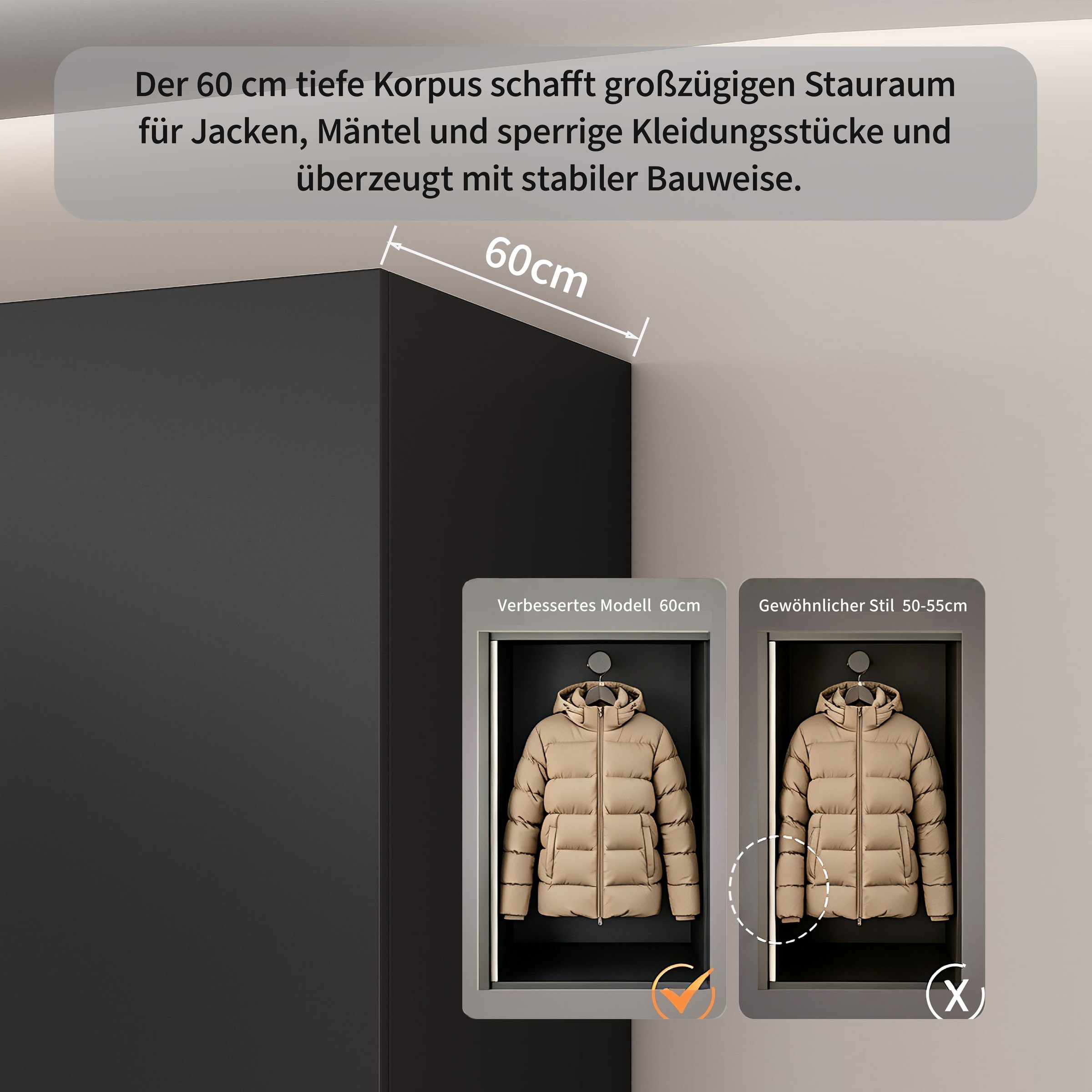 OTTO home Kleiderschrank »Jorella Schlafzimmerschrank Garderobe mit Softclose Türen Glastüren« eleganter Schlafzimmerschrank Rillendesign Trend Breite 241cm Grauglas