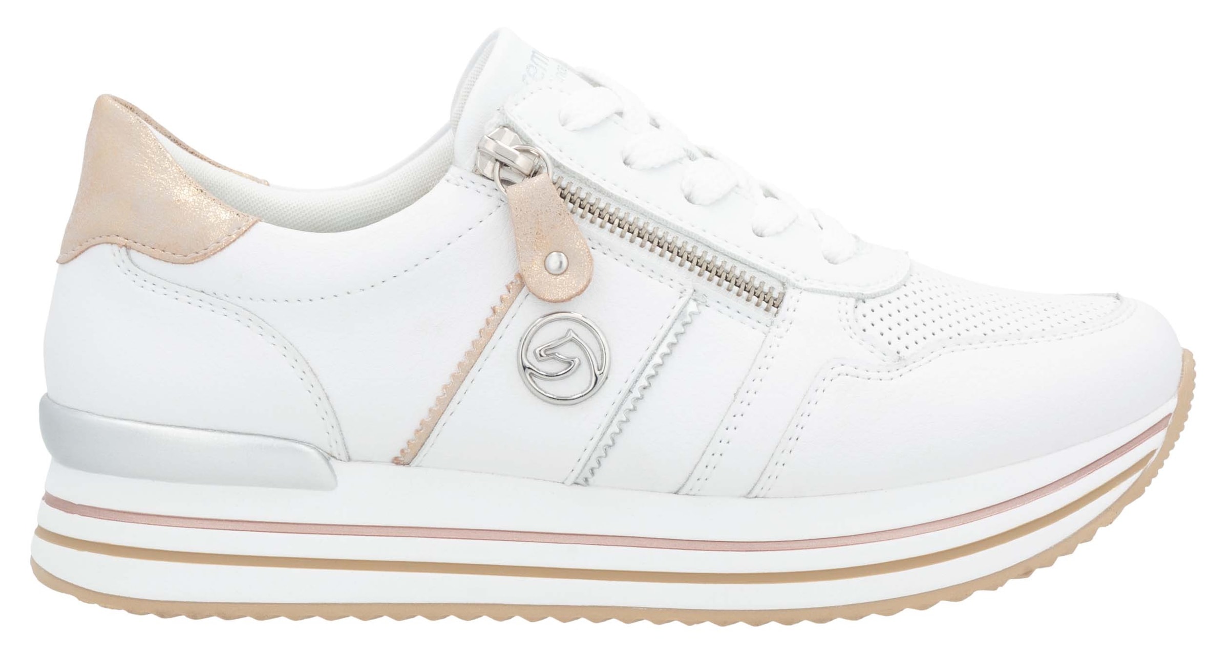 Remonte Plateausneaker, Freizeitschuh, Halbschuh, Schnürschuh mit seitlichem Reißverschluss