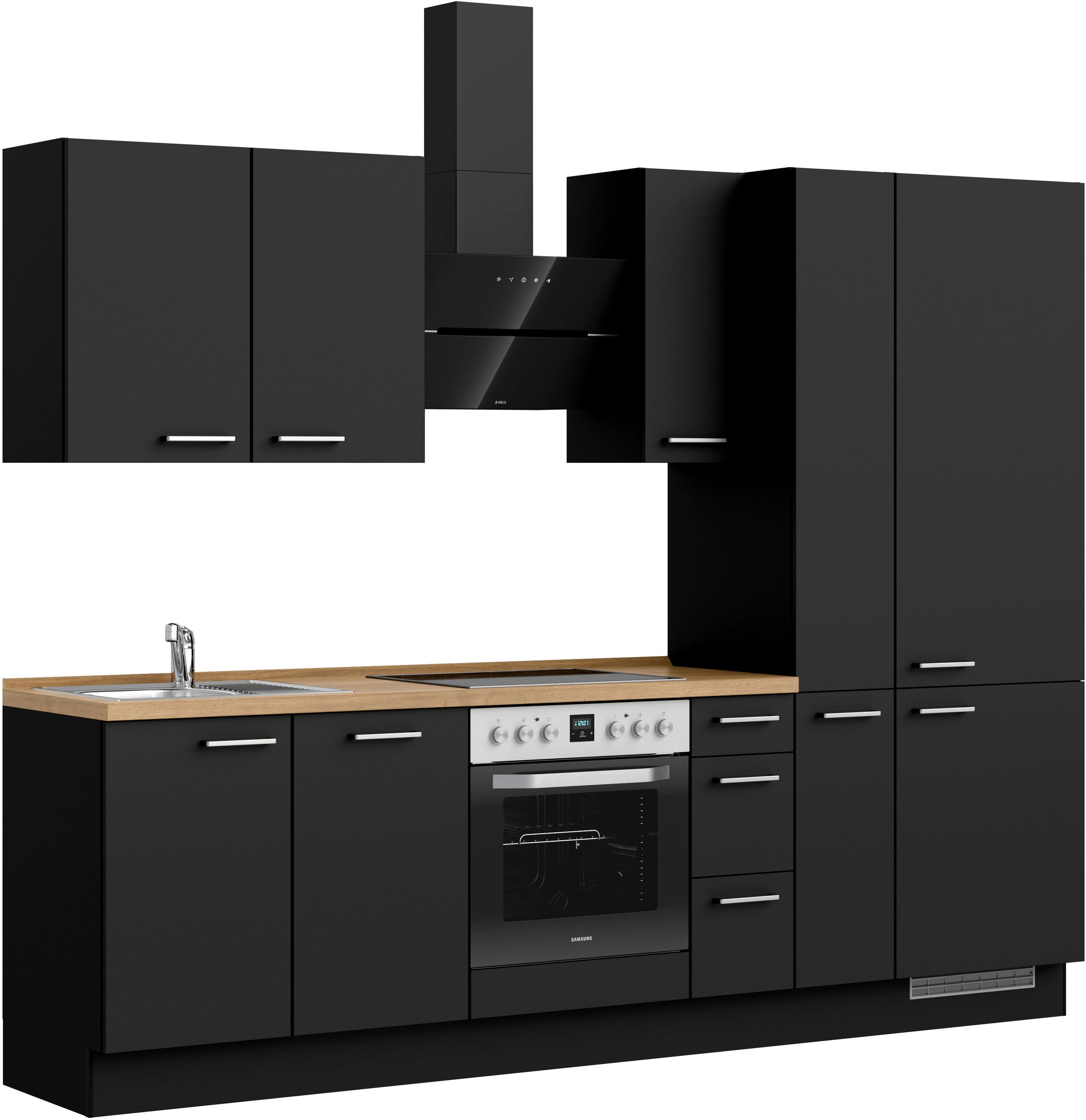 nobilia® Küchenzeile »"Touch II"«, vormontiert, Ausrichtung wählbar, Breite 270 cm, wahlw. mit E-Geräten