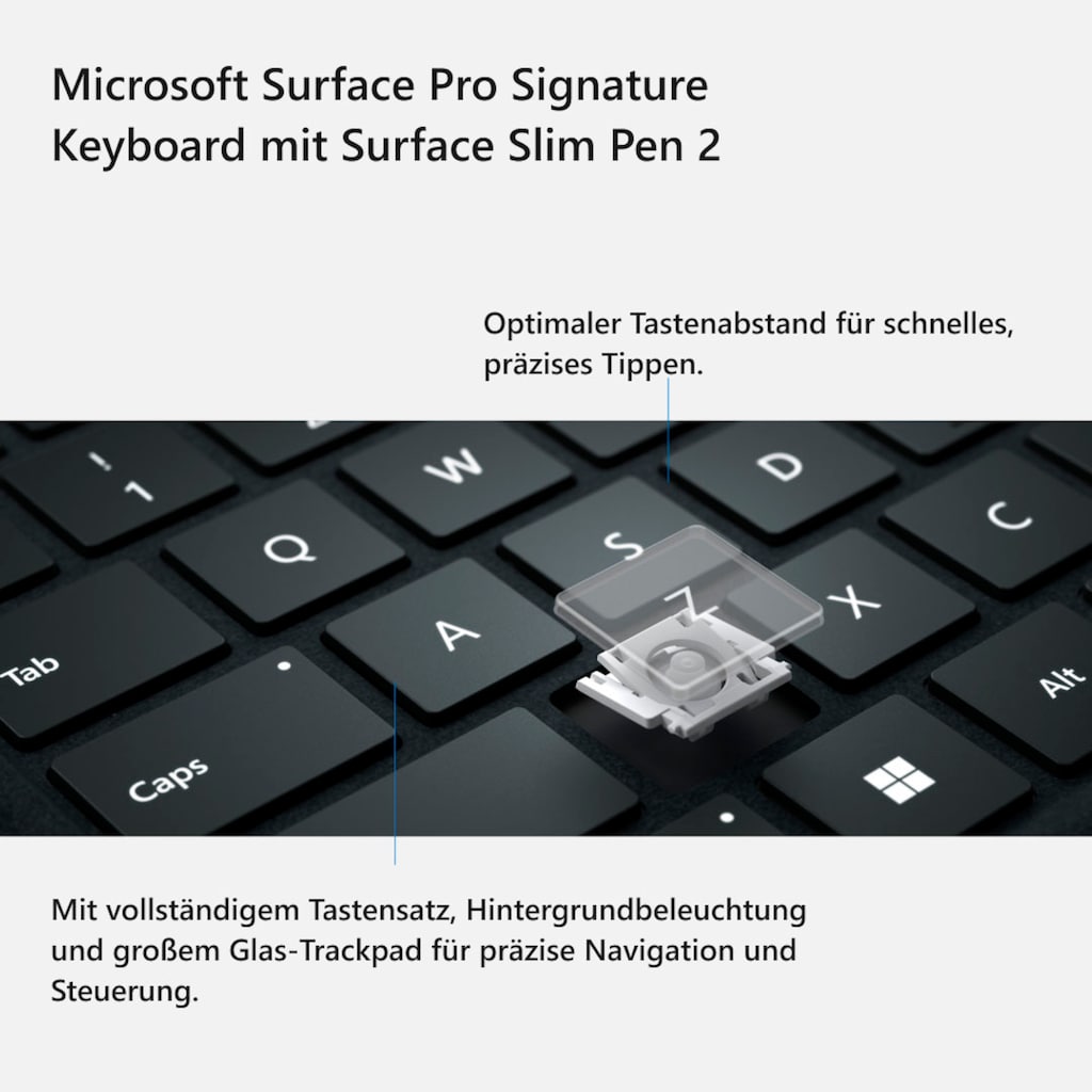 Microsoft Tastatur »Surface Pro Signature«, (Touchpad-Multimedia-Tasten)