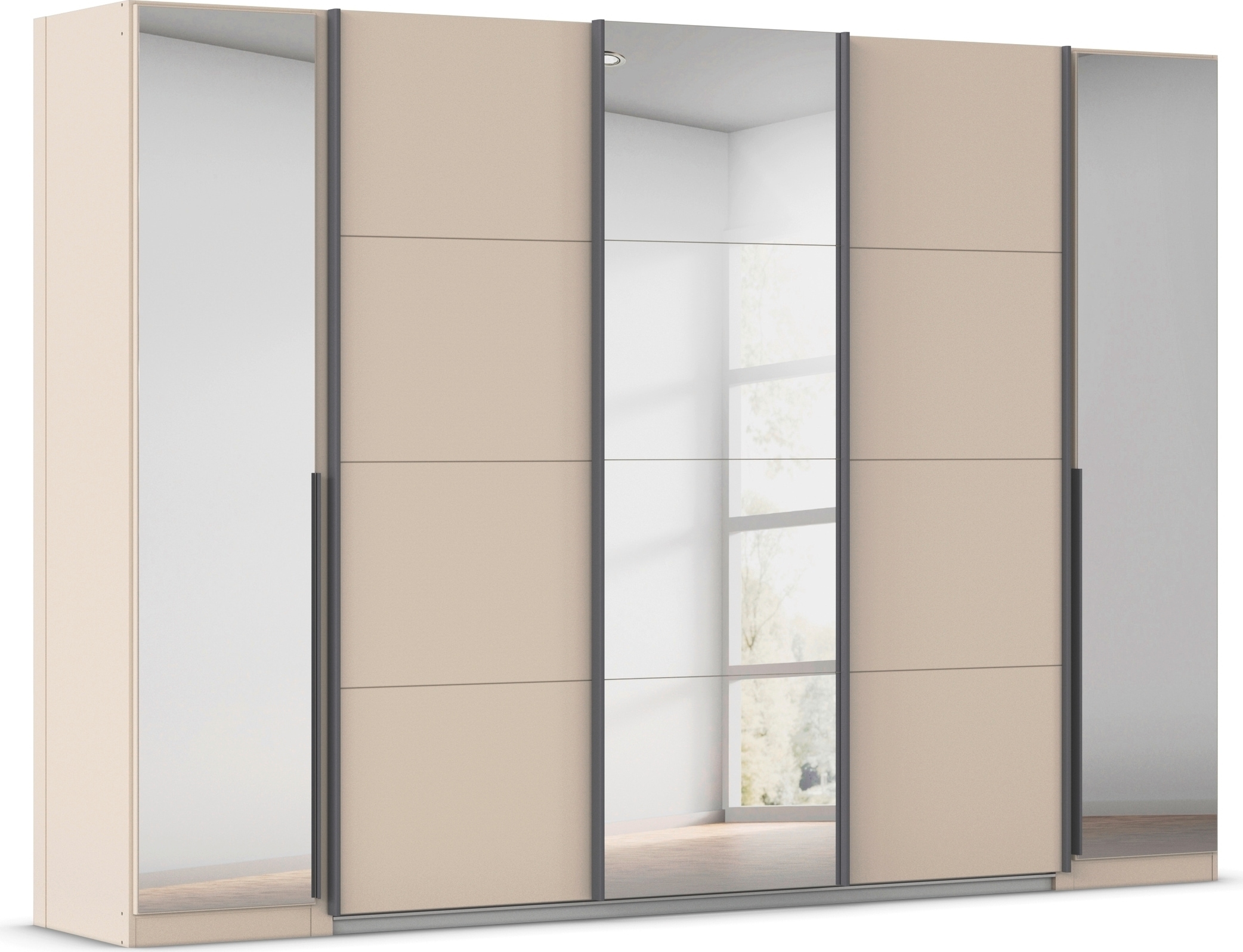 OTTO home "Dreh-/Schwebetürenschrank Kleiderschrank Familie, Agordo" (B/H/T ca. 301x210X62cm, viele Farben & auch mit Spiegeln erhältlich)