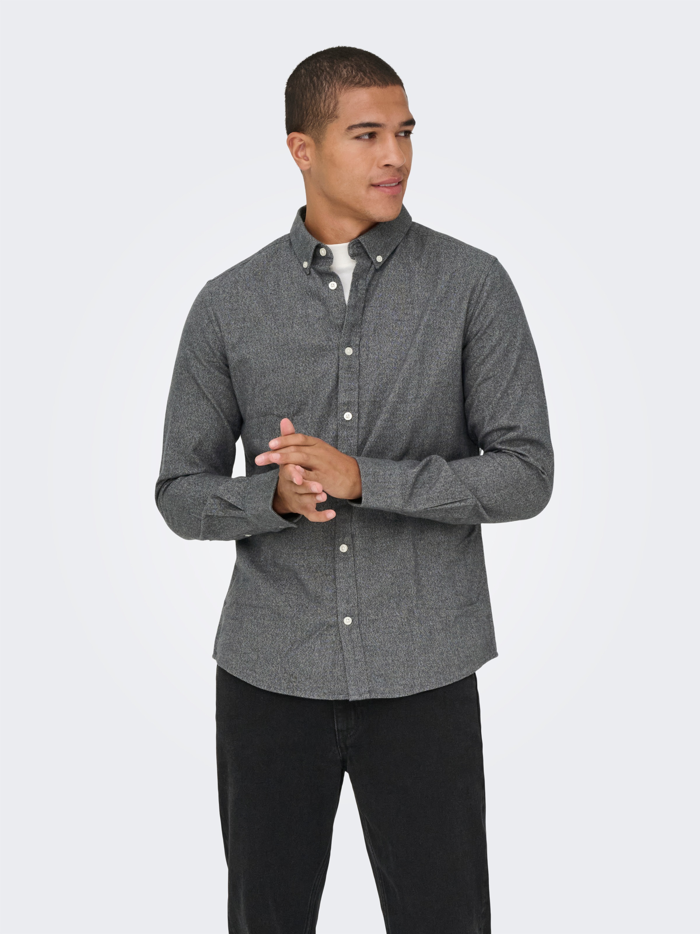 ONLY & SONS Langarmhemd »ONSNIKOLA LS MELANGE SHIRT OTL«