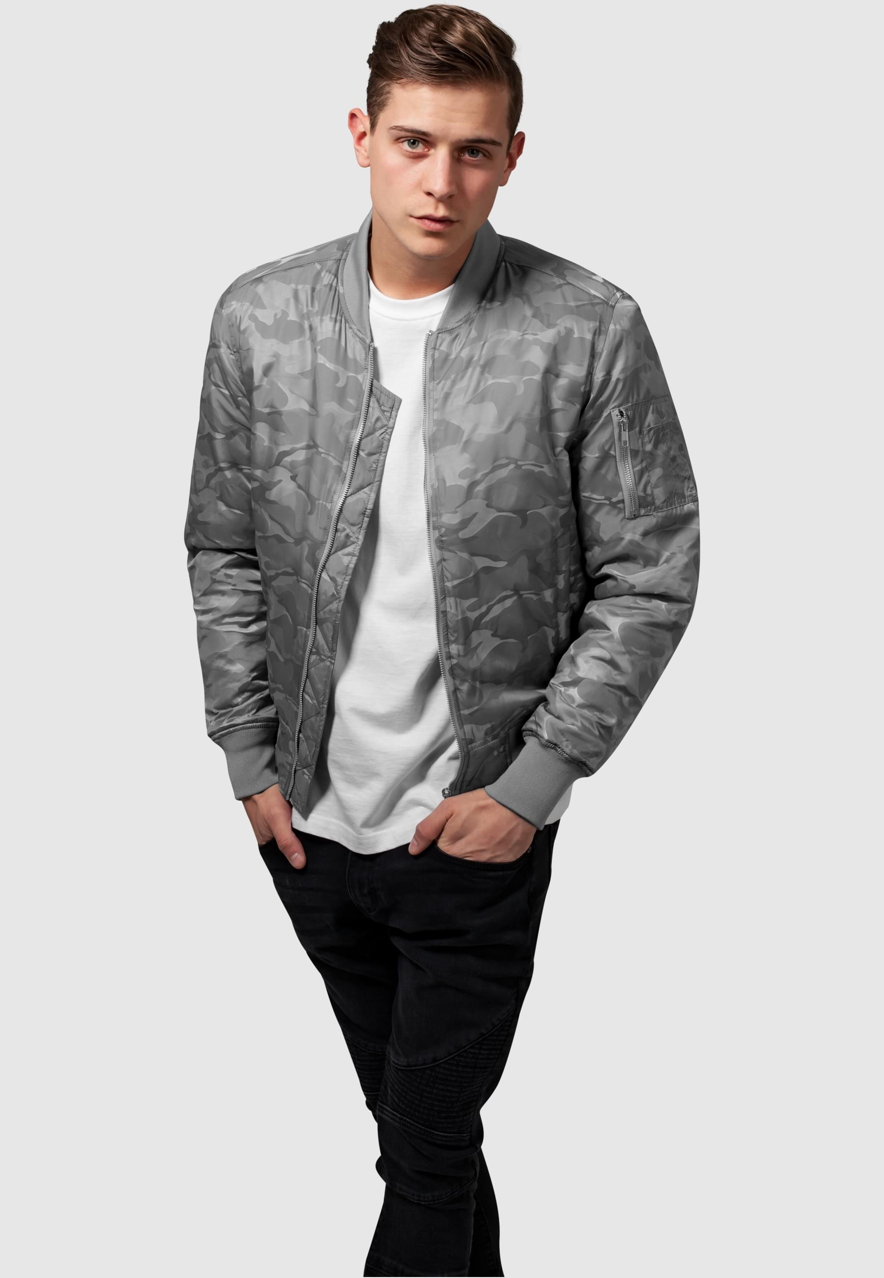 URBAN CLASSICS Bomberjacke »Urban Classics Herren Tonal Camo Bomber Jacket«, (1 St.), ohne Kapuze