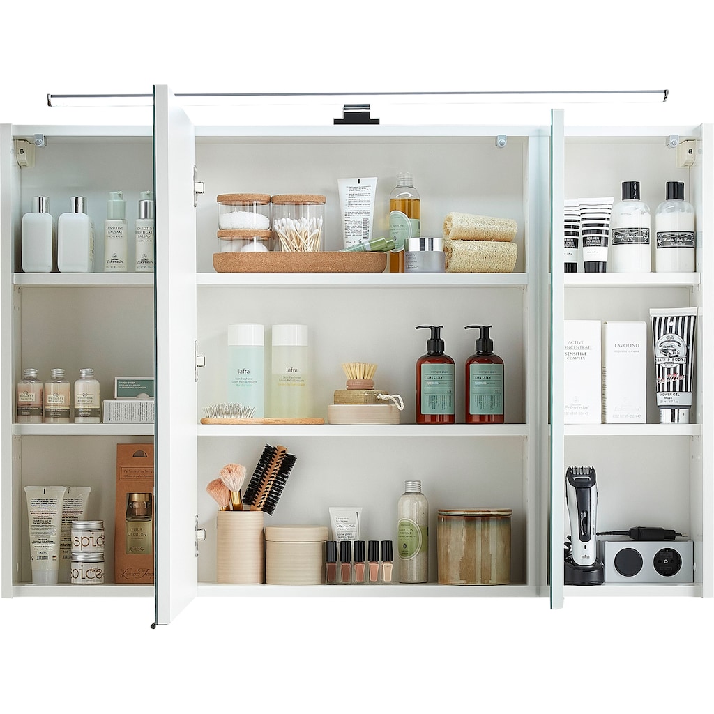 Saphir Spiegelschrank »Quickset Badschrank, 3 Spiegeltüren, 6 Einlegeböden, 105 cm breit«