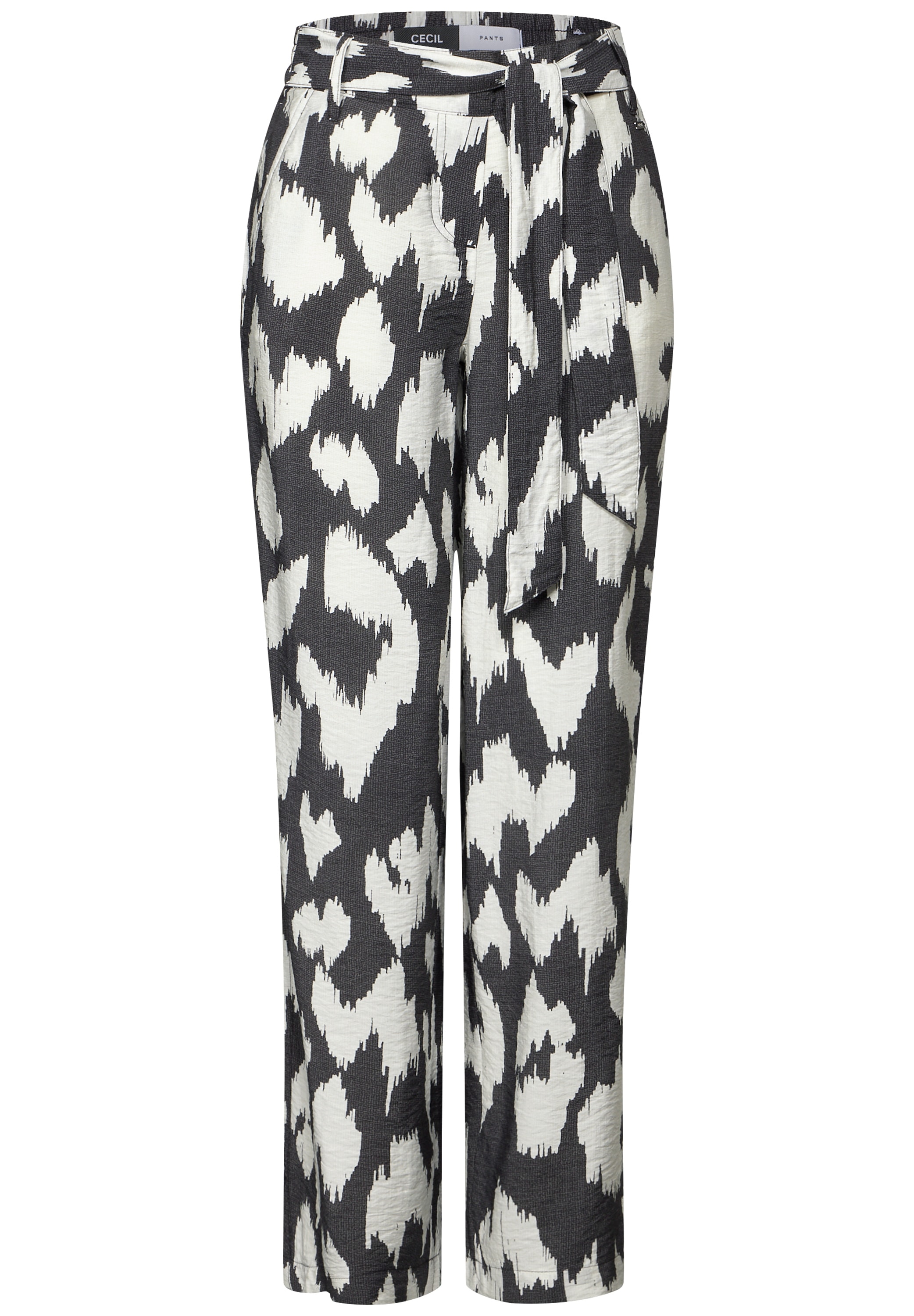 Cecil Stoffhose »Style Neele«, mit grafischem Muster und Gürteldetail vorne