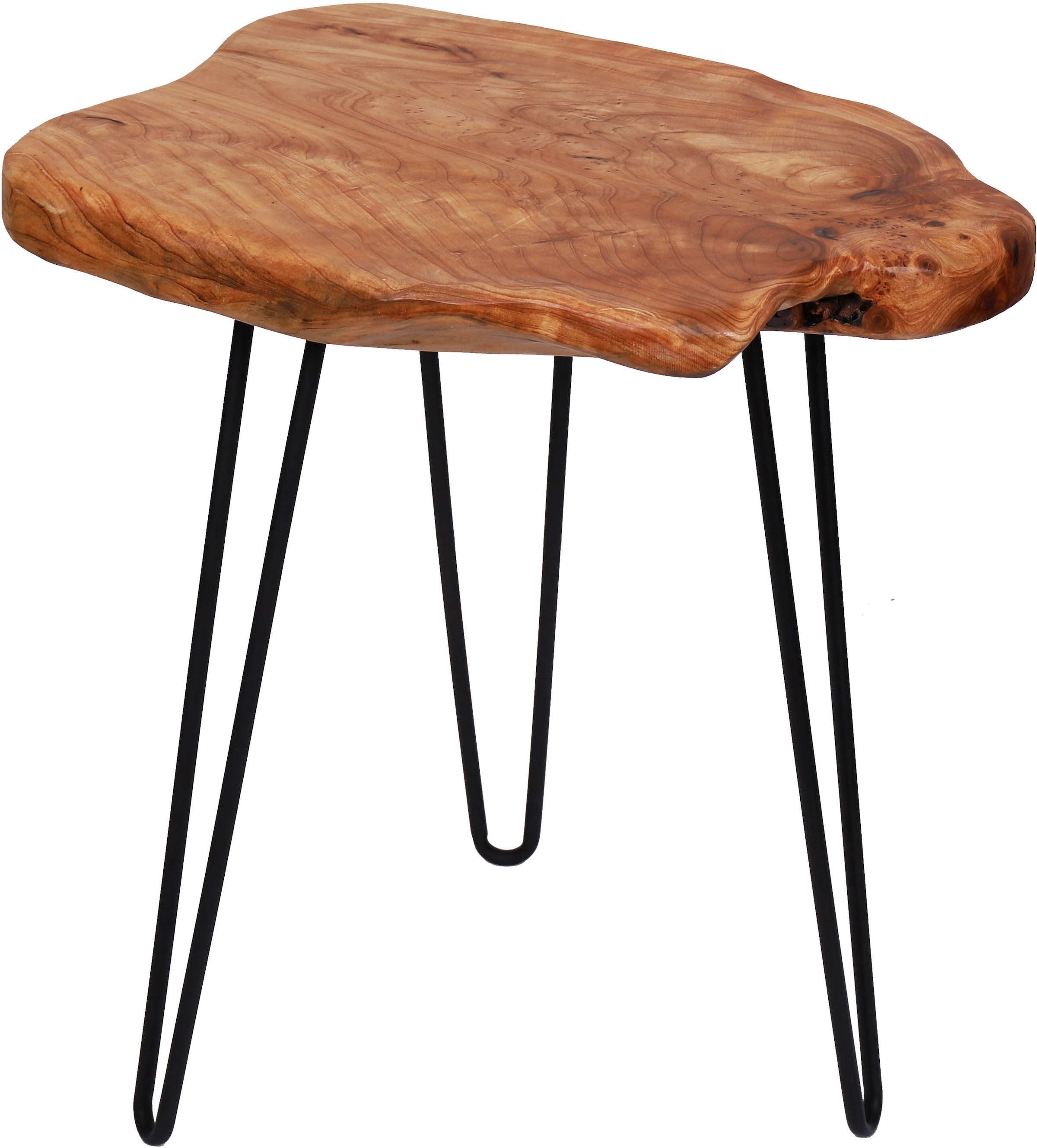 Kayoom Beistelltisch »Woody 110, natürlicher Beistelltisch, Tischplatte aus Holz«, (1 St.), Naturbelassener Beistelltisch, jedes Stück ein Unikat