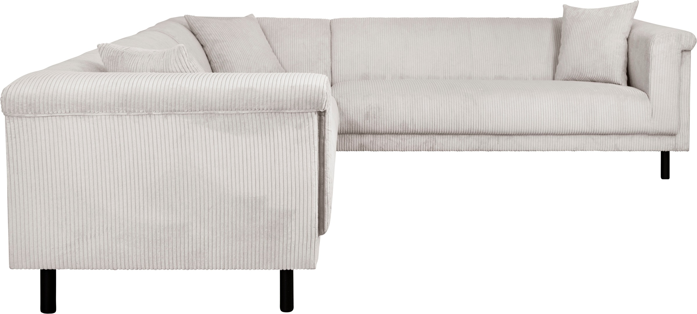 INOSIGN Ecksofa »AGNIA L-Form  B/T/H: 244/244/71 cm«, incl. Zierkissen, gleichschenklig, auch in Cord