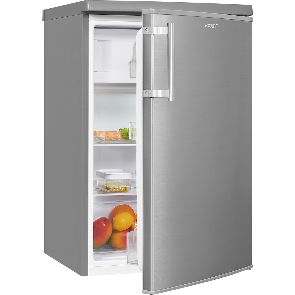 exquisit Kühlschrank, KS16-4-HE-040E inoxlook, 85,5 cm hoch, 55,0 cm breit