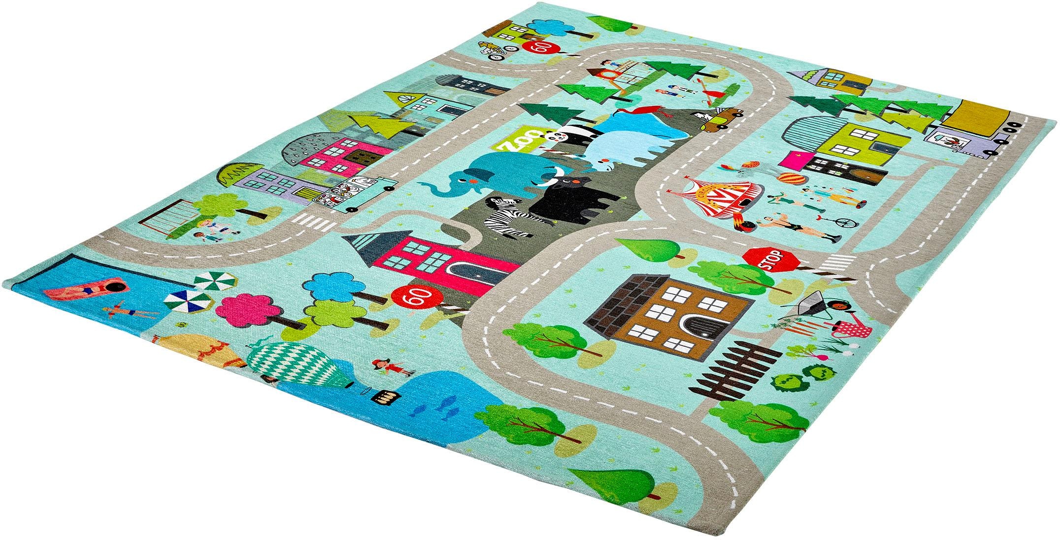 Obsession Kinderteppich »My Torino Kids 231«, rechteckig, Flachgewebe, Straßen-Spiel-Teppich, Kinderzimmer