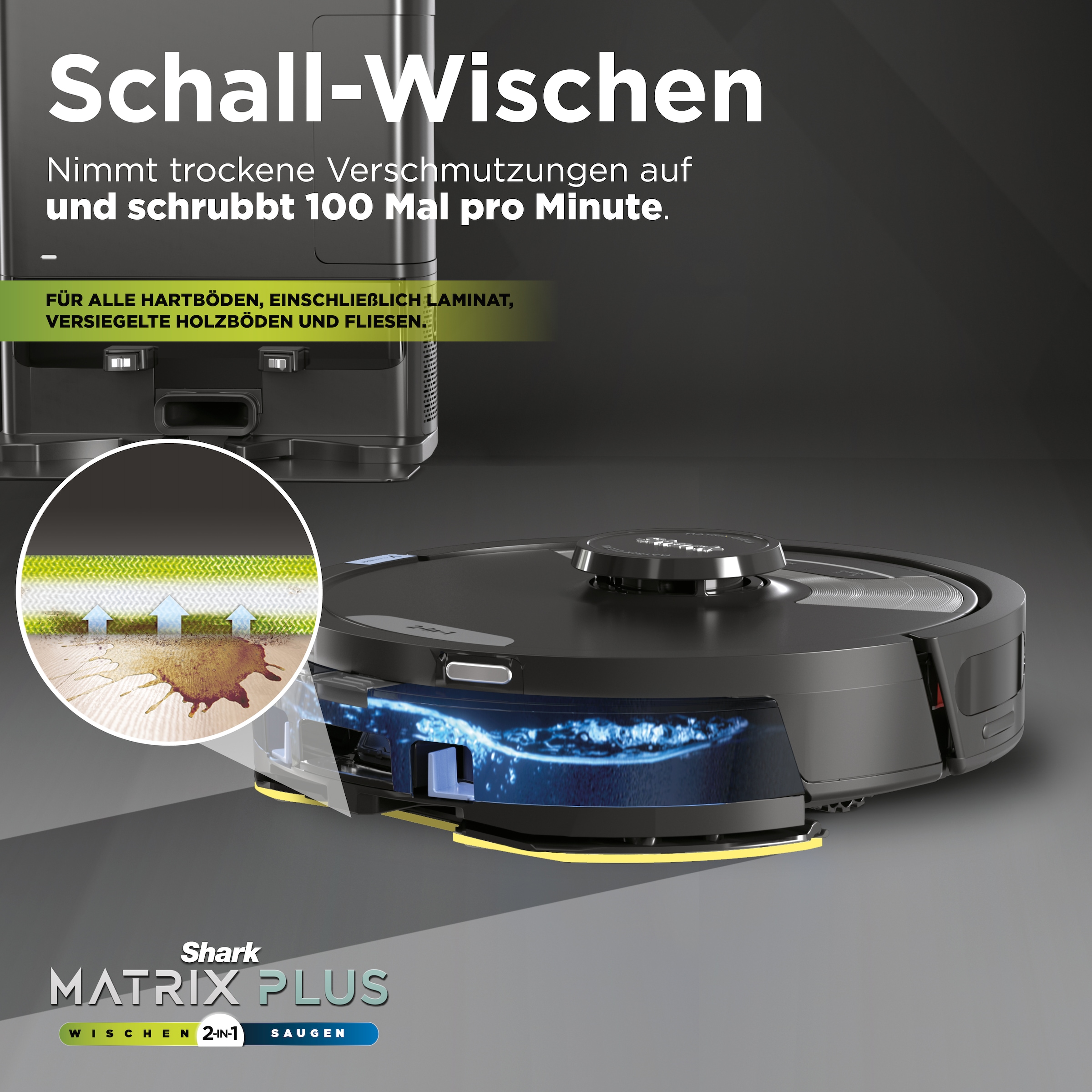 Shark Nass-Trocken-Saugroboter »RV2620WAEU Matrix Plus 2-in-1«, Wischen & Saugen mit automatischem Entleerungssystem