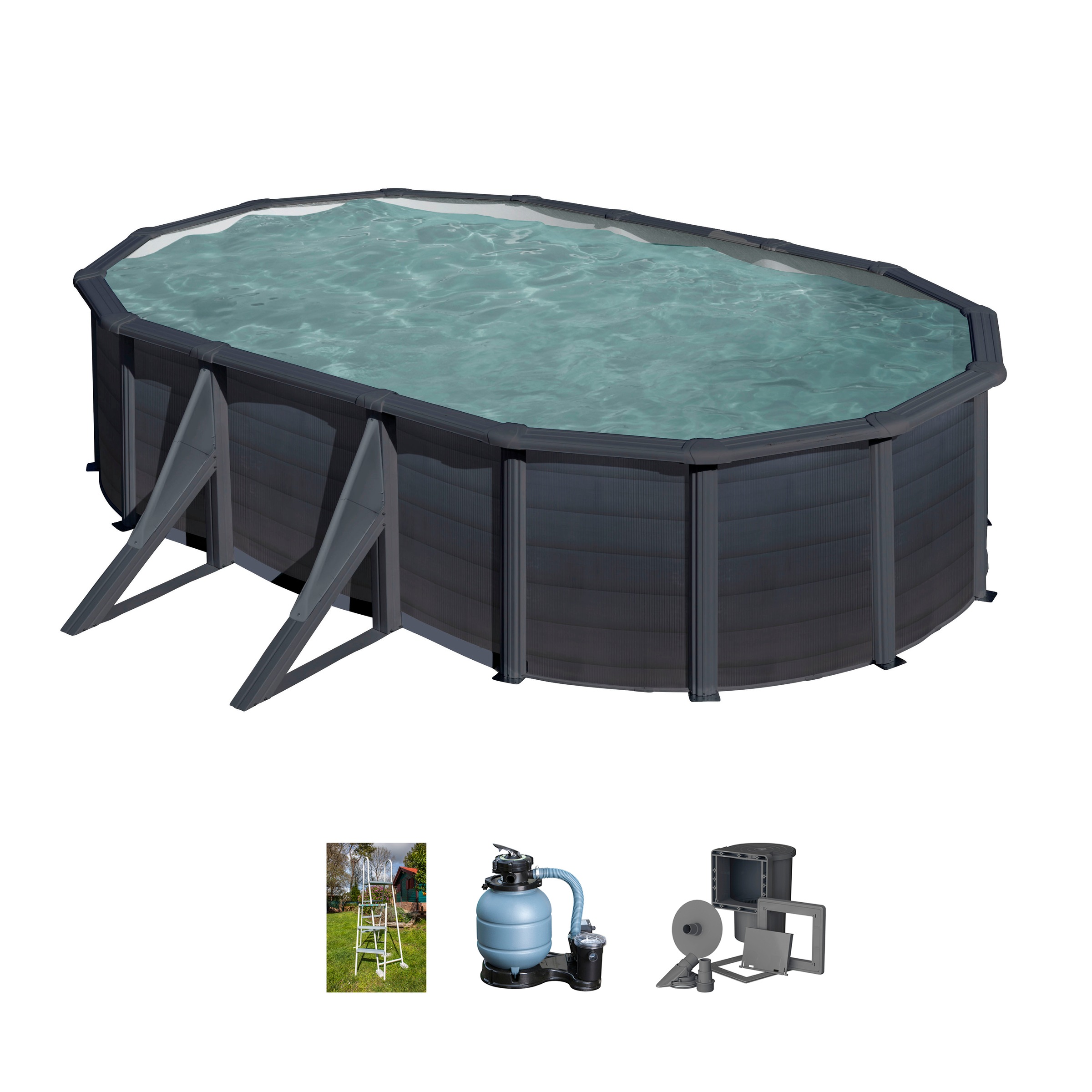 Gre Ovalpool "KEA" Maße inkl. Stützen 500 x 500 x 120 cm günstig online kaufen