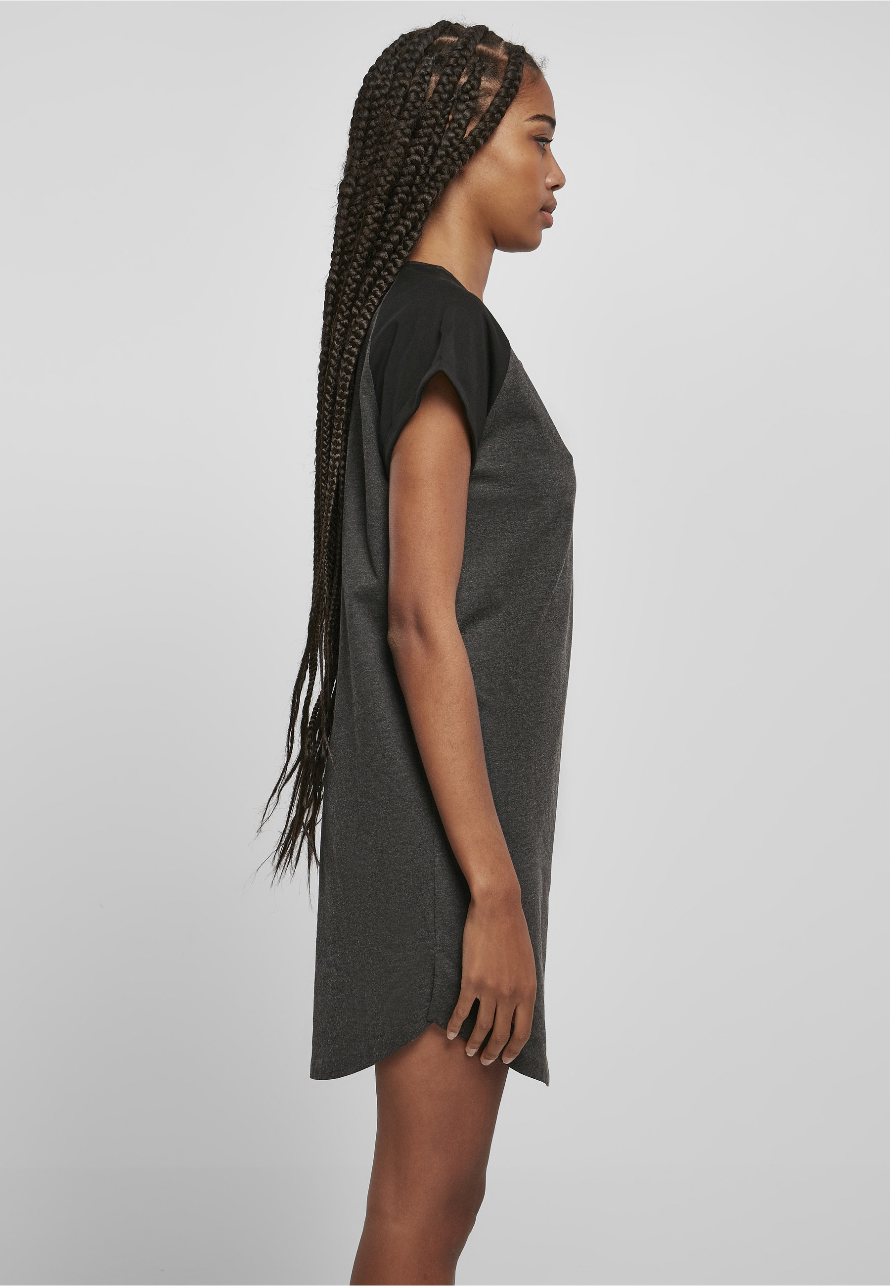 URBAN CLASSICS Shirtkleid »Urban Classics Damen Ladies Contrast Raglan Tee Dress« 1 Stk. tlg.