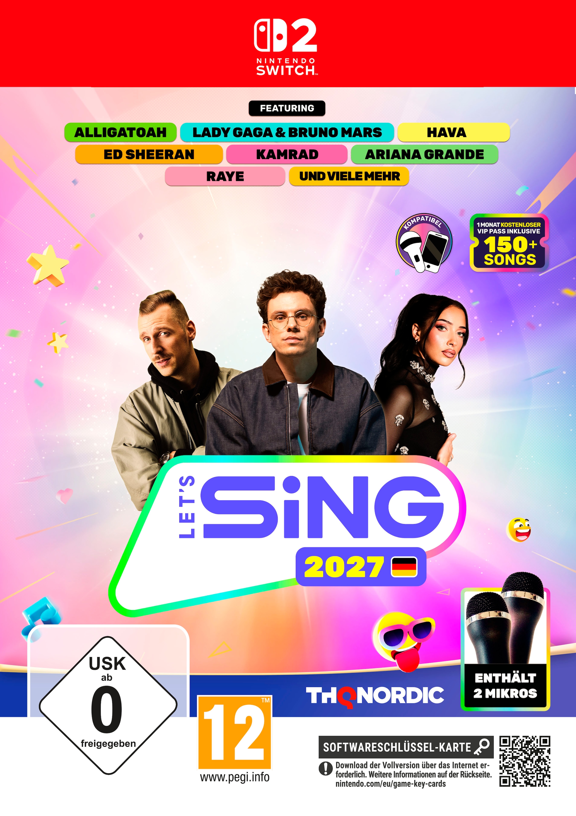 THQ NORDIC Spielesoftware "Let's Sing 2027 - 2 Mic Bundle", Nintendo Switch 2, bunt, Spielesoftware