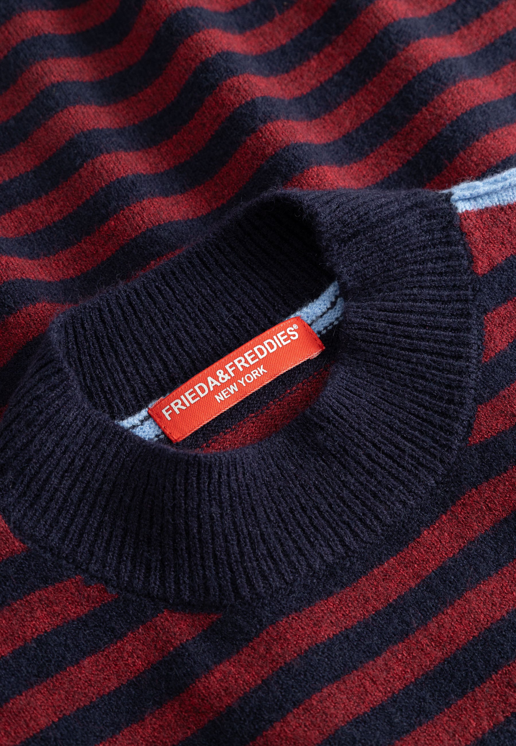 Frieda & Freddies Strickpullover »Frieda & Freddies Streifenpullover mit Stehkragen«