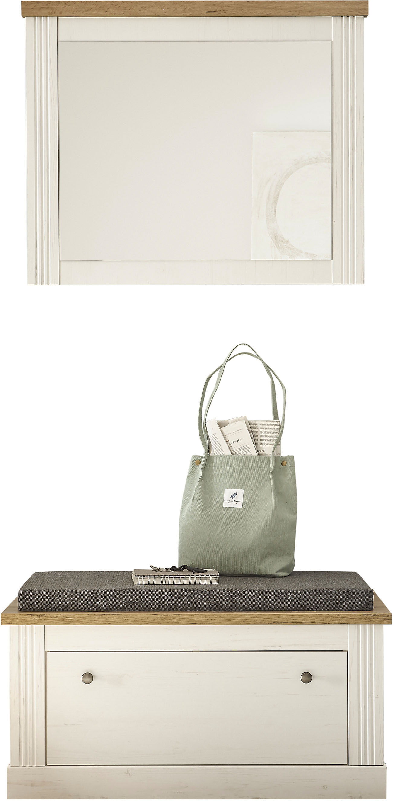 Thumbnail - OTTO home Garderoben-Set "WESTMINSTER BESTSELLER" mit Sitzkissen, 4 Fächer, Spiegel, 2 Stk. tlg.