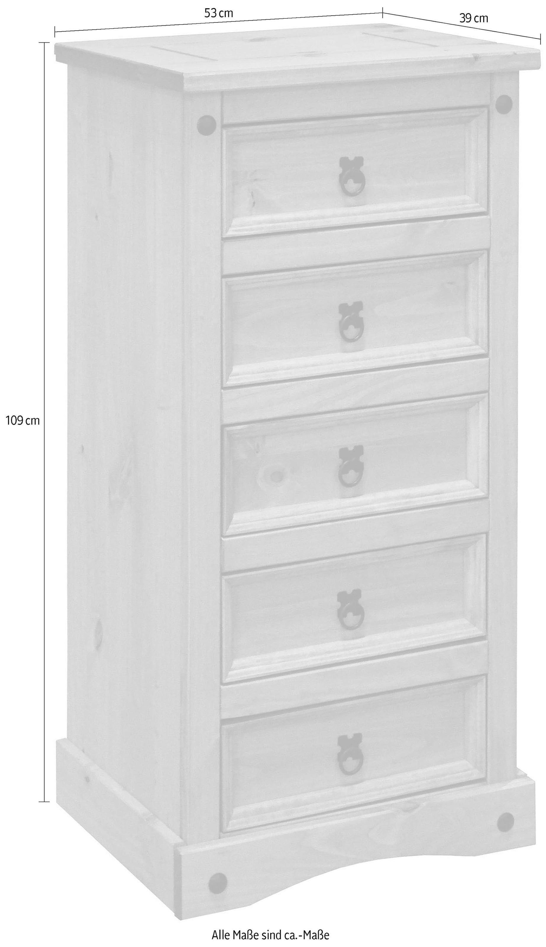 Home affaire Kommode, (1 St.), Holzoberfläche honigfarbend gewachst
