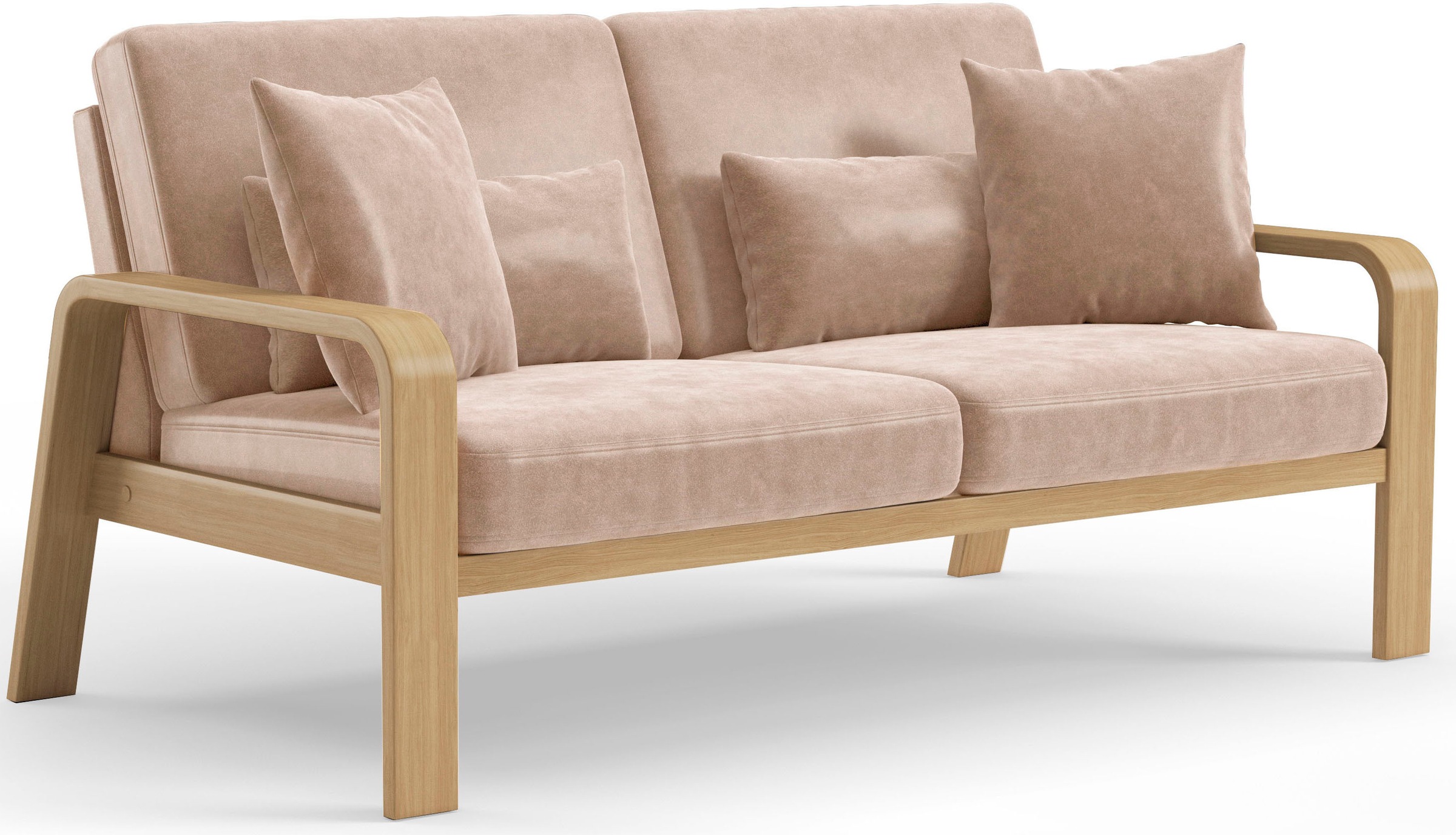sit&more 2,5-Sitzer »Kolding«, Armlehnen aus Buchenholz in natur, verschiedene Bezüge und Farben