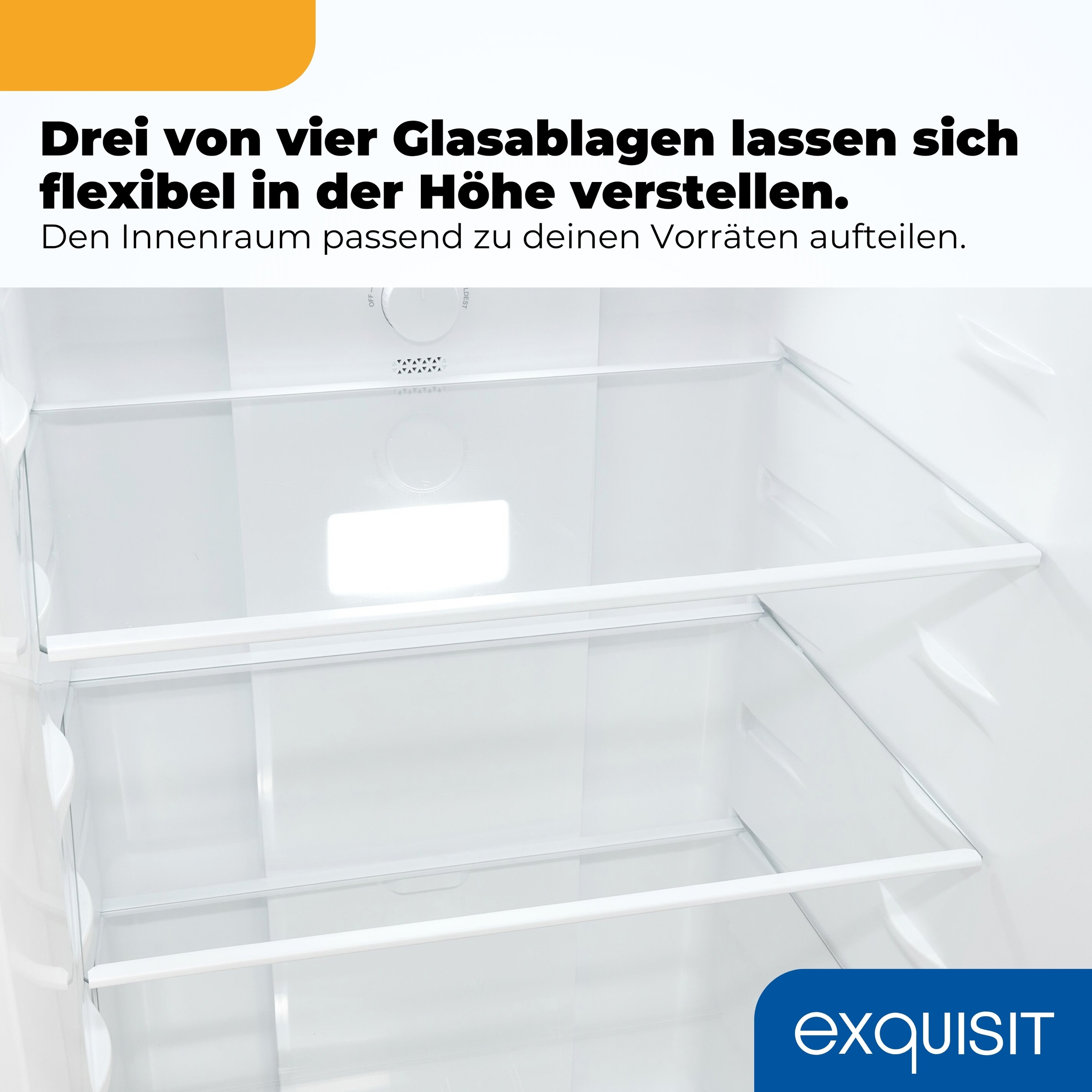 exquisit Kühl-/Gefrierkombination »KGC265-70-NF-040D inoxlook« 180,5 cm hoch 54,5 cm breit NoFrost-Technologie, 4-Sterne-Gefrierfach & praktisches Gefriertablett