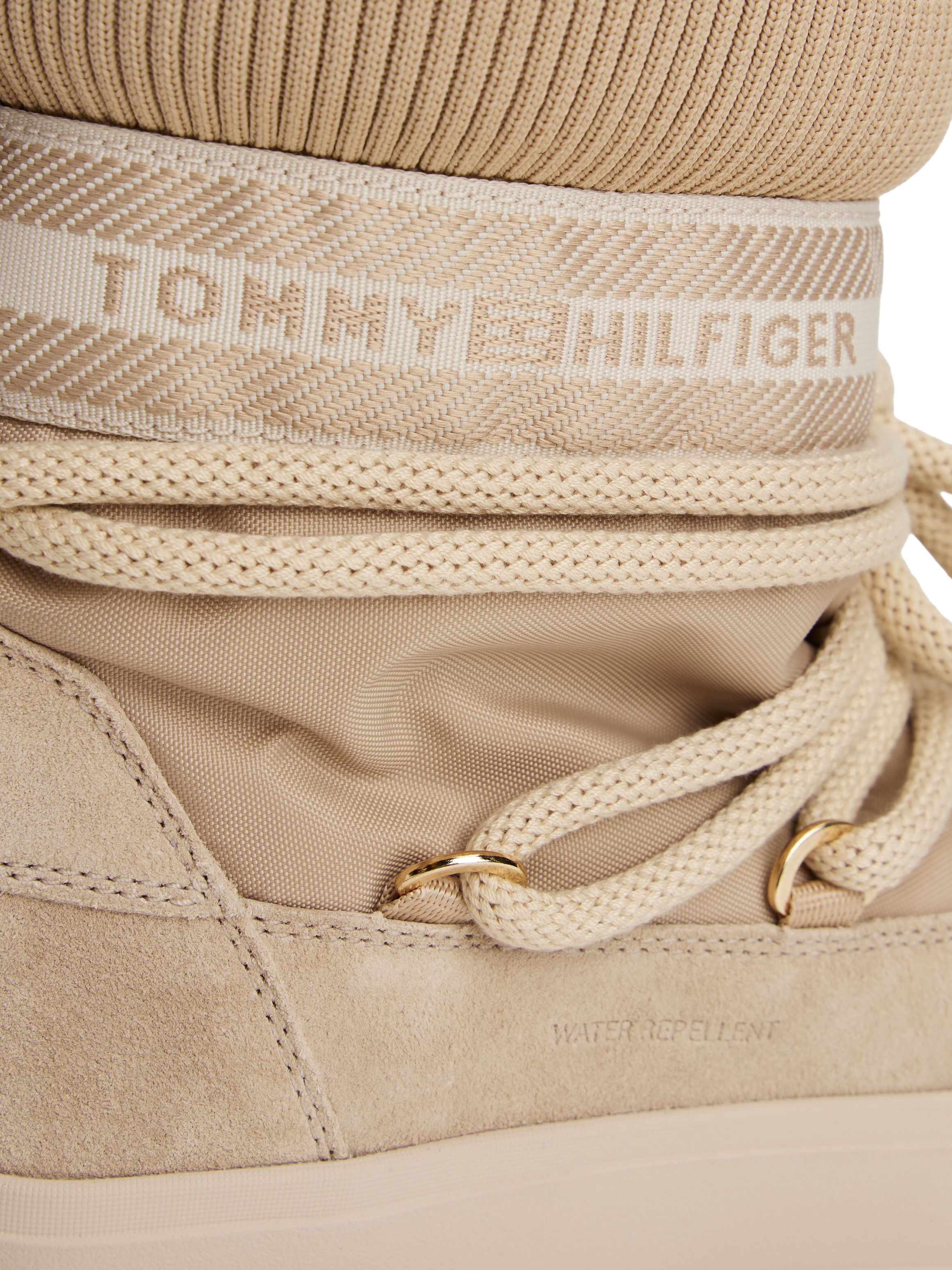 Tommy Hilfiger Schnürboots »TOMMYTECH LOGOTAPE SNOWBOOT WARM«, Plateau, Schnürboots, Outdoorschuh, Textilband mit Logoschriftzug