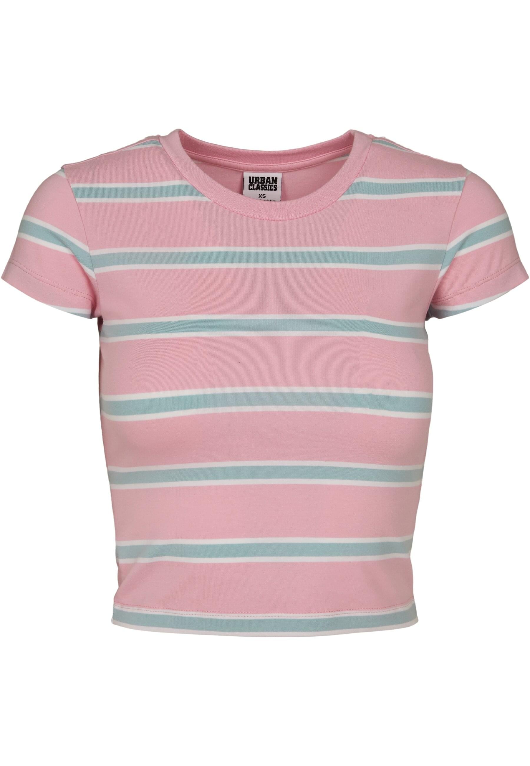 T-Shirt »Urban Classics Damen Ladies Stripe Cropped Tee«, (1 tlg.)