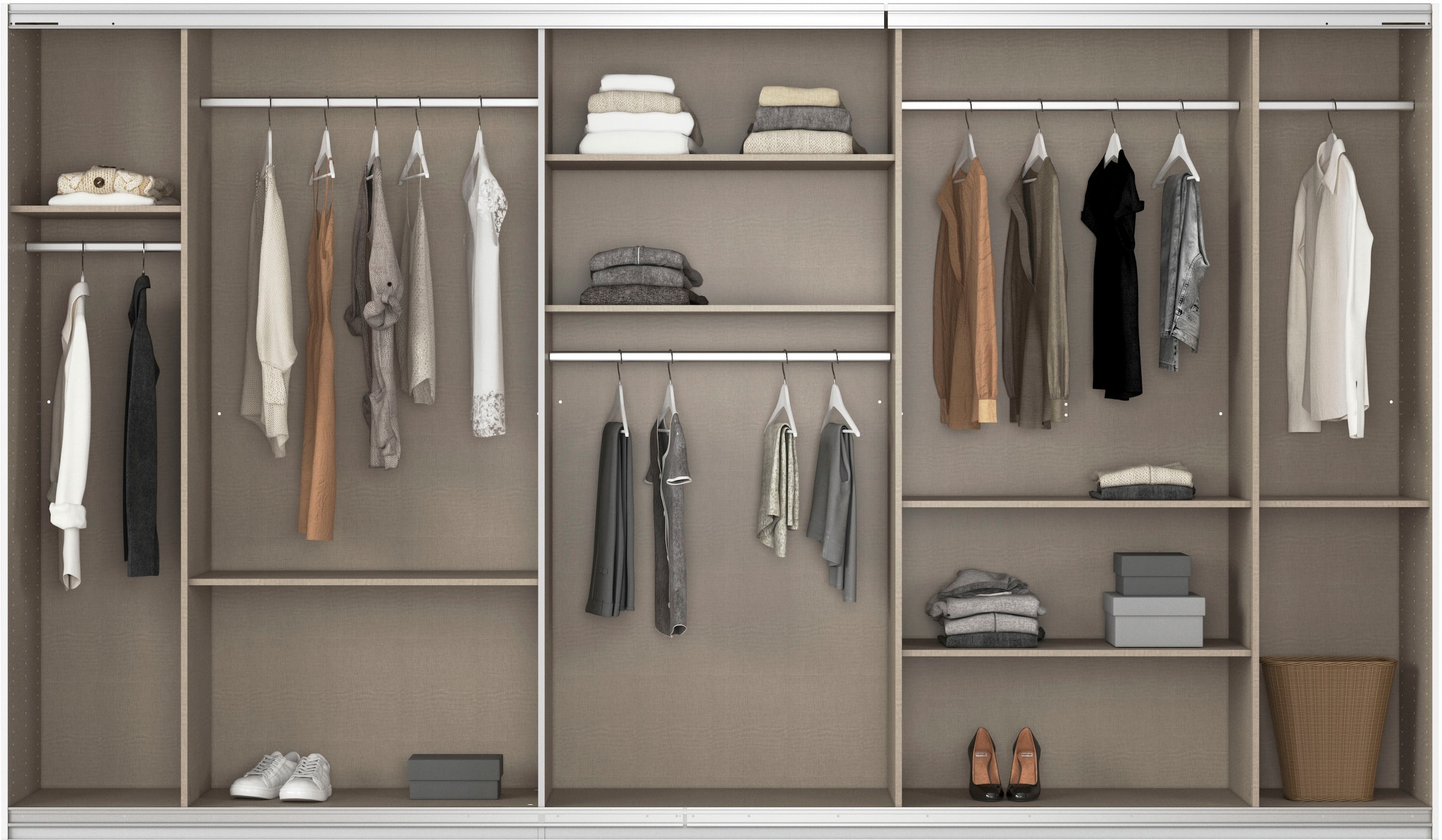 rauch Schwebetürenschrank »Kleiderschrank Schrank OTTO´S CHOICE Garderobe AGORDO«, (in zwei Griff-Farben), Top Innenausstattung, in 4 Breiten und 2 Höhen MADE IN GERMANY