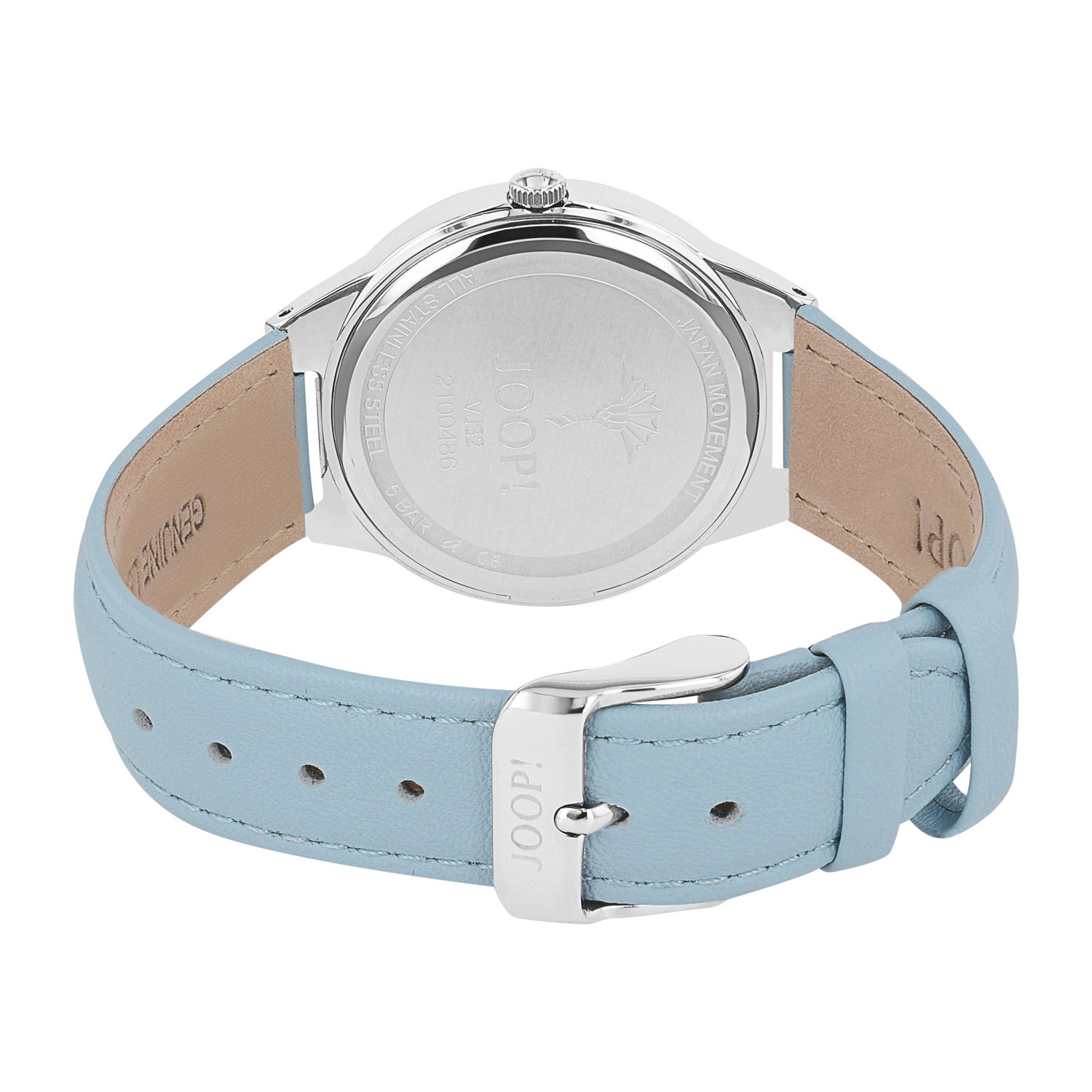 JOOP! Quarzuhr Armbanduhr, Damenuhr, Lederarmband, analog, Jahr, Monat