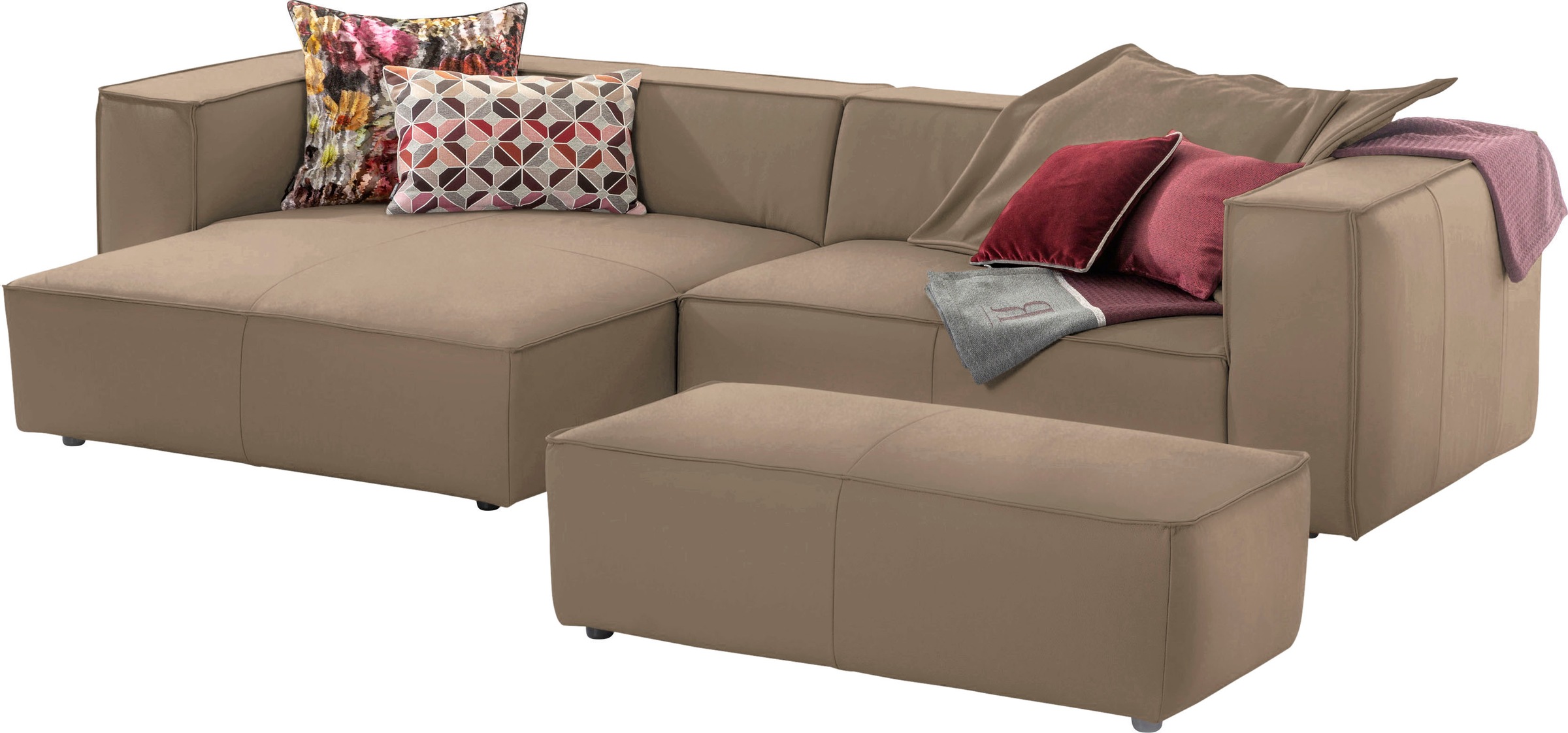 W.SCHILLIG Ecksofa "around-the-block", (Spar-Set), inklusive Hocker, mit el günstig online kaufen