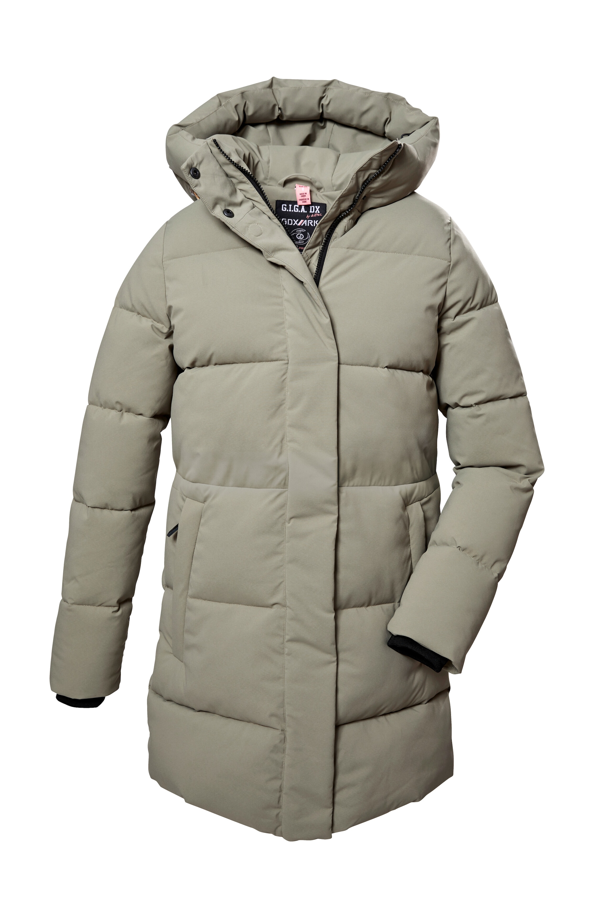 Steppmantel "GW 1 WMN QLTD PRK", Damen, Gr. 48, grün (helloliv), Obermaterial: 100% Polyester;Futter: 100% Polyester;Füllung: 100% Polyester, G.I.G.A. DX BY KILLTEC, Mäntel Steppmantel, Damen Steppparka, winddicht, wasserabweisend, 10.000 mm Wassersäule