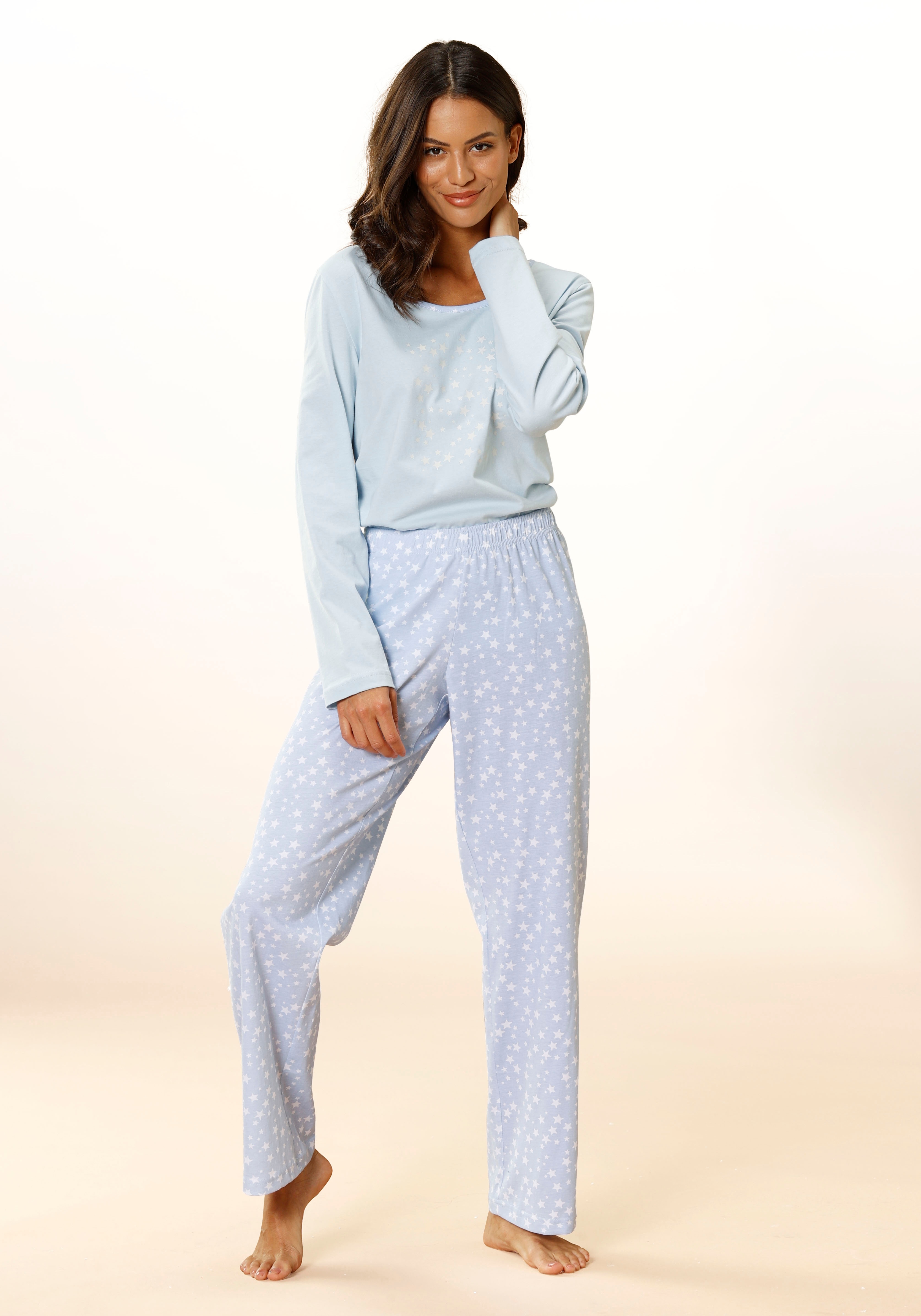 Vivance Dreams by Lascana Pyjama Set, 2 tlg. mit Sternenprint