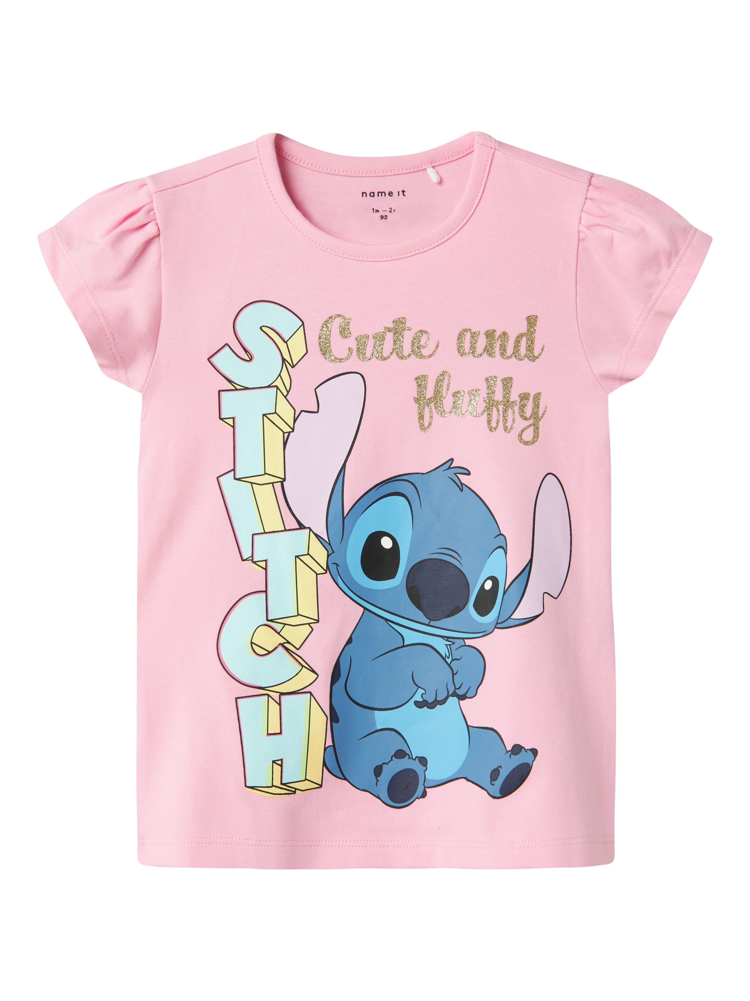 Name It T-Shirt »NMFFOLLY STITCH SS TOP NOOS WDI«, mit Raffungen an der Schulter und großem Frontmotiv