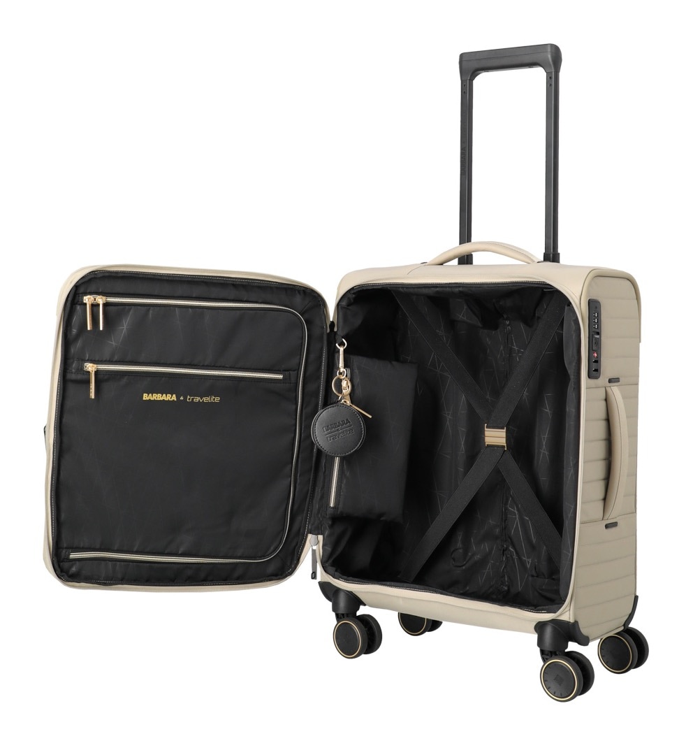 travelite Weichgepäck-Trolley »BARBARA & travelite | BARBARA STEPP, verschiedene Größen und Farben«, 4 Rollen, Weichgepäck-Koffer Schlüsselanhänger Volumenerweiterung bei S/M
