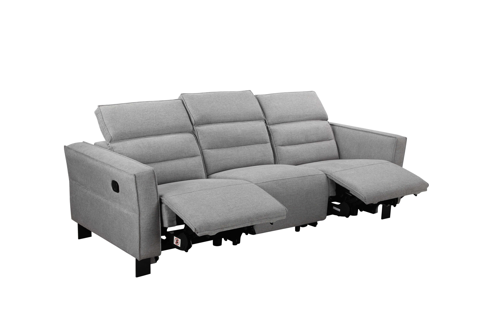 Places of Style 3-Sitzer »Carpari, 224cm, manuelle od. elektrische Relaxfunktion in 2 Sitzen«, mit USB-A/C, Kopfteilverstellung, Echtleder, Kunstleder, Webstoff