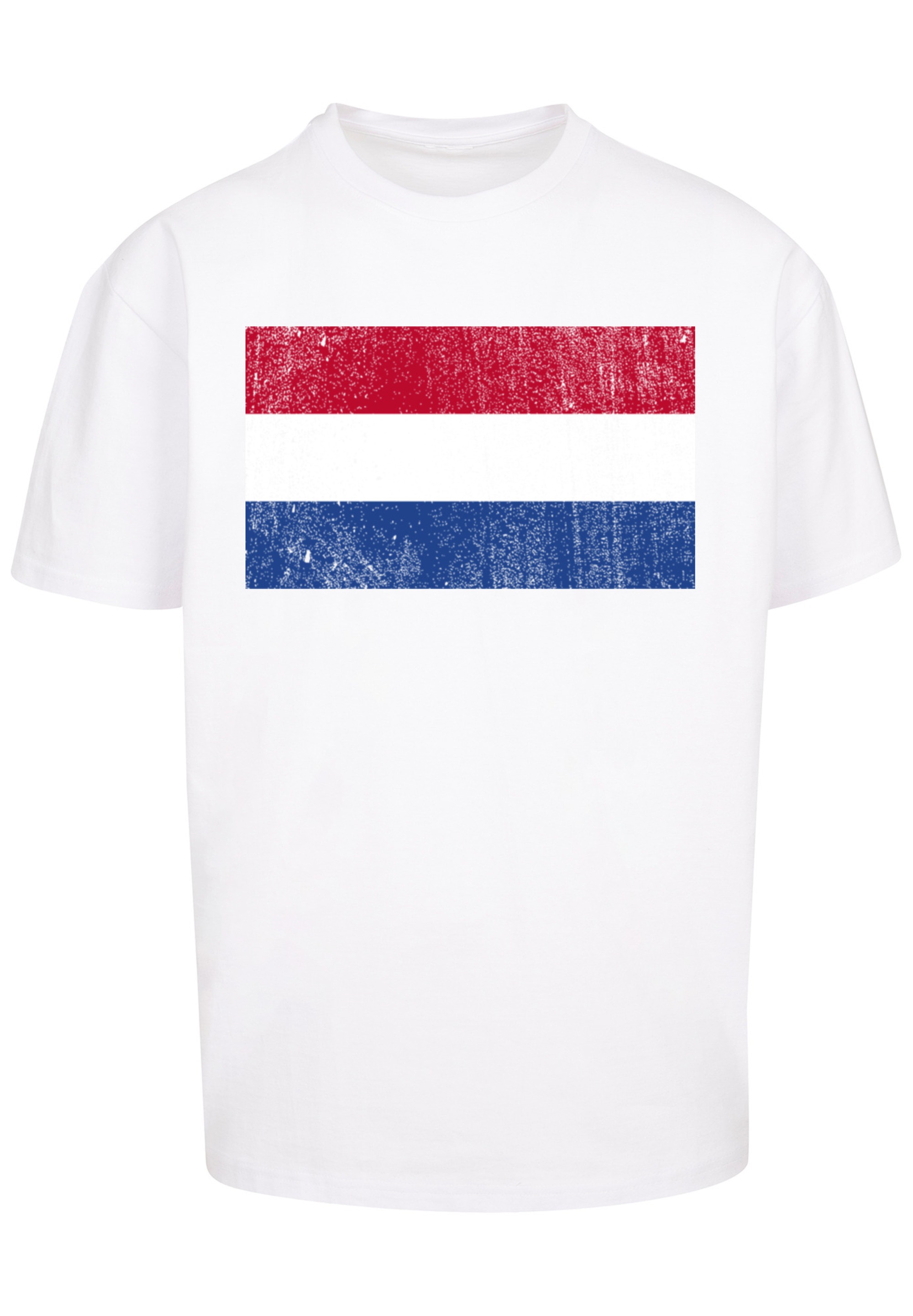 F4NT4STIC T-Shirt »Netherlands NIederlande Holland Flagge distressed«, Print