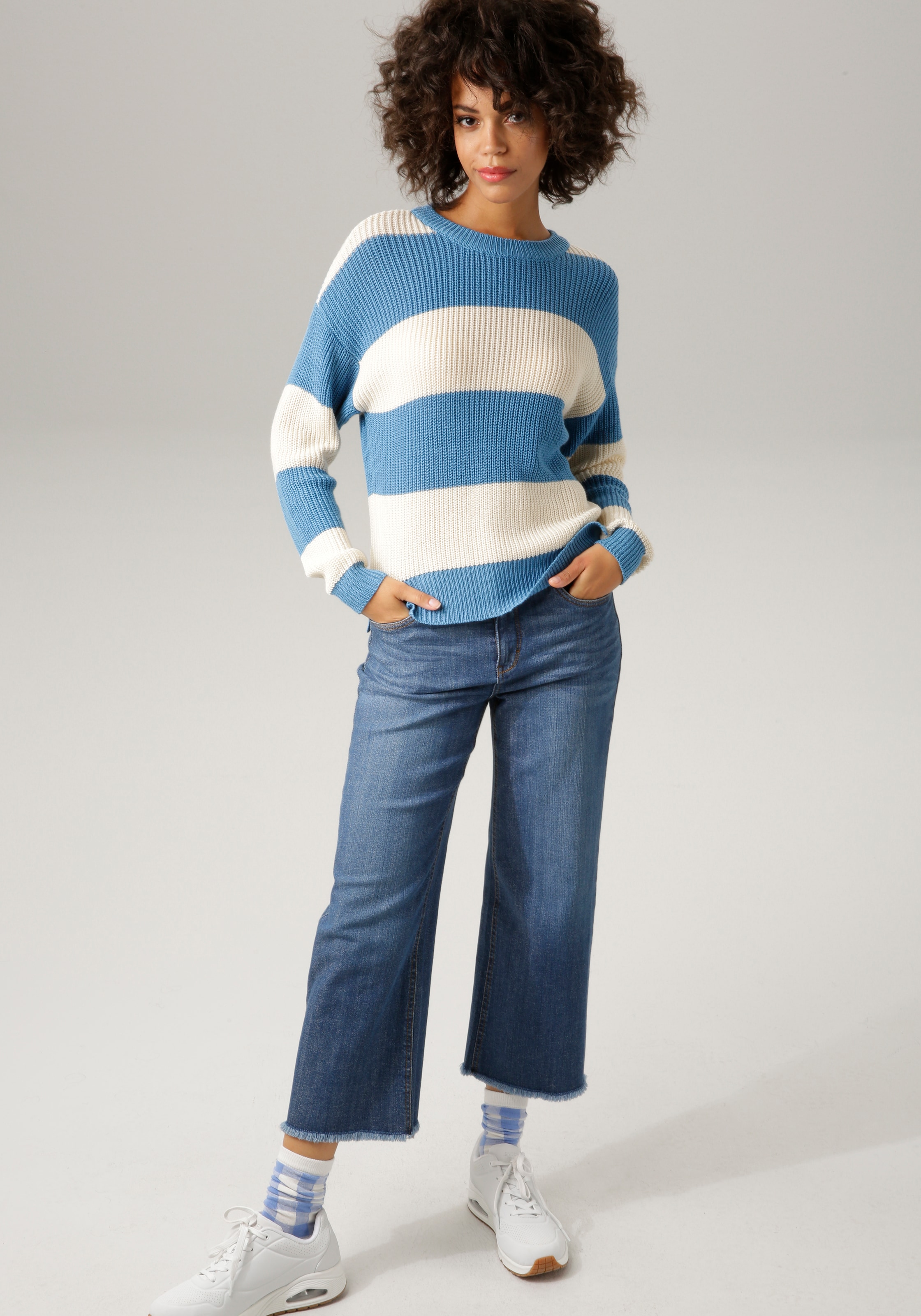 | Aniston KOLLEKTION - CASUAL im Strickpullover, maritimen NEUE bestellen BAUR Colorblocking