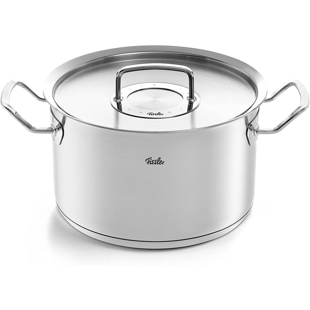 Fissler Kochtopf »ORIGINAL-PROFI COLLECTION®«, Edelstahl 18/10, (2 tlg.), mit breitem Schüttrand, Kaltmetallgriffen. Made in Germany, Induktion