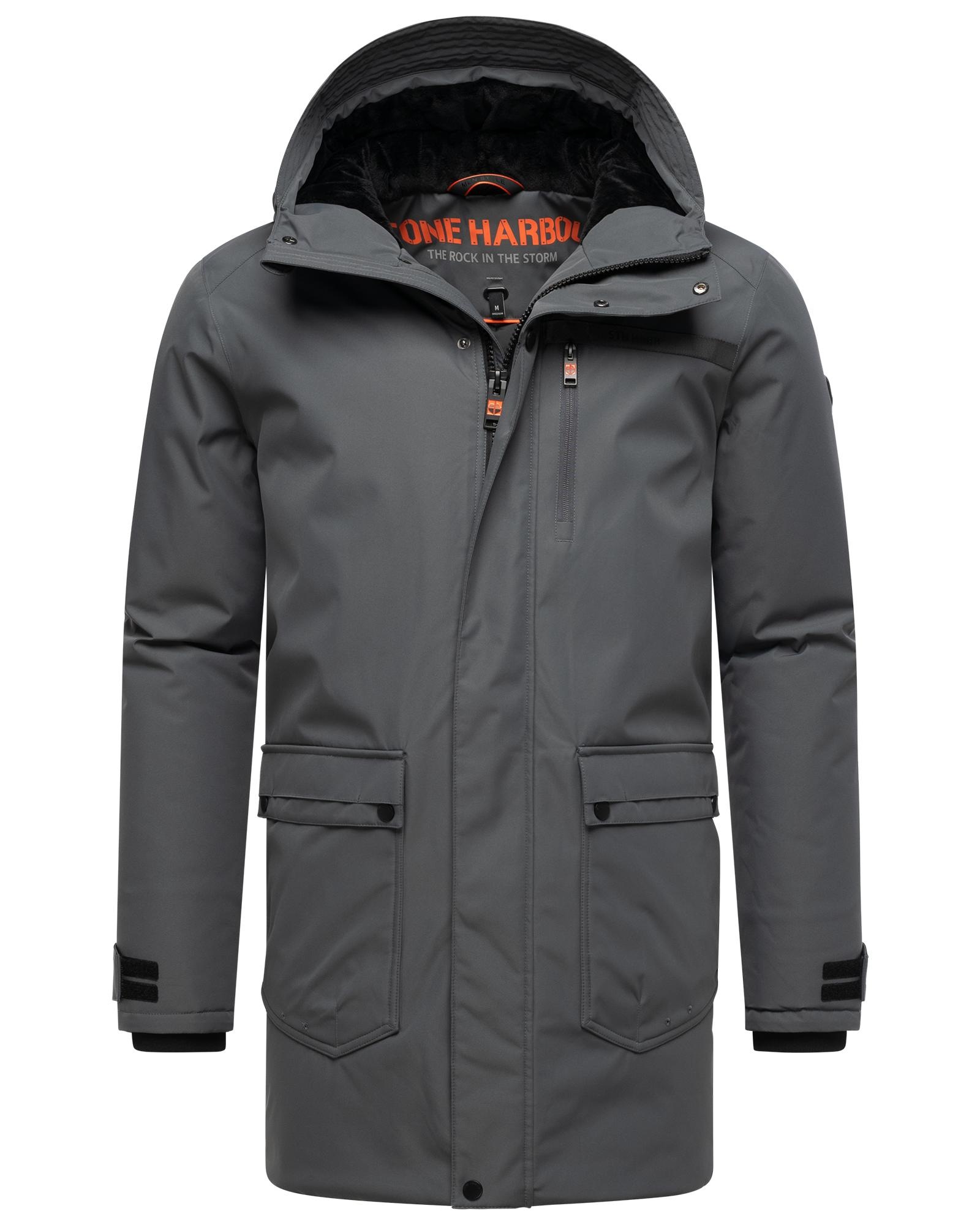 Stone Harbour Wintermantel »Netaan XX«, Herren Kurzmantel mit kuscheliger Kapuze