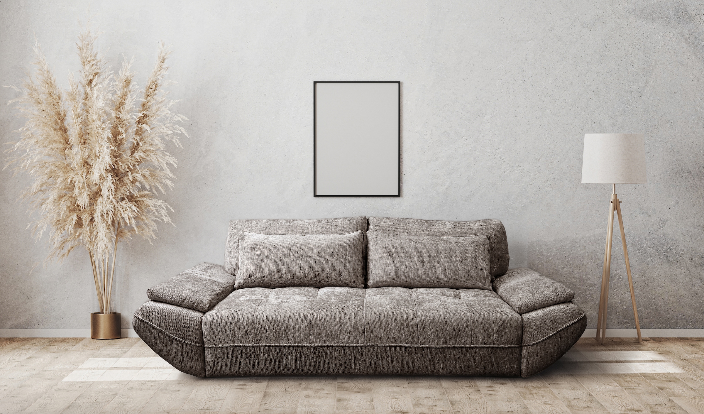 exxpo - sofa fashion Big-Sofa "Elma Mega Schlafsofa, Breite 280, bequem und komfortabel" inkl. Bettfunktion und Bettkasten,toller Sitzkomfort, Steppung im Sitz