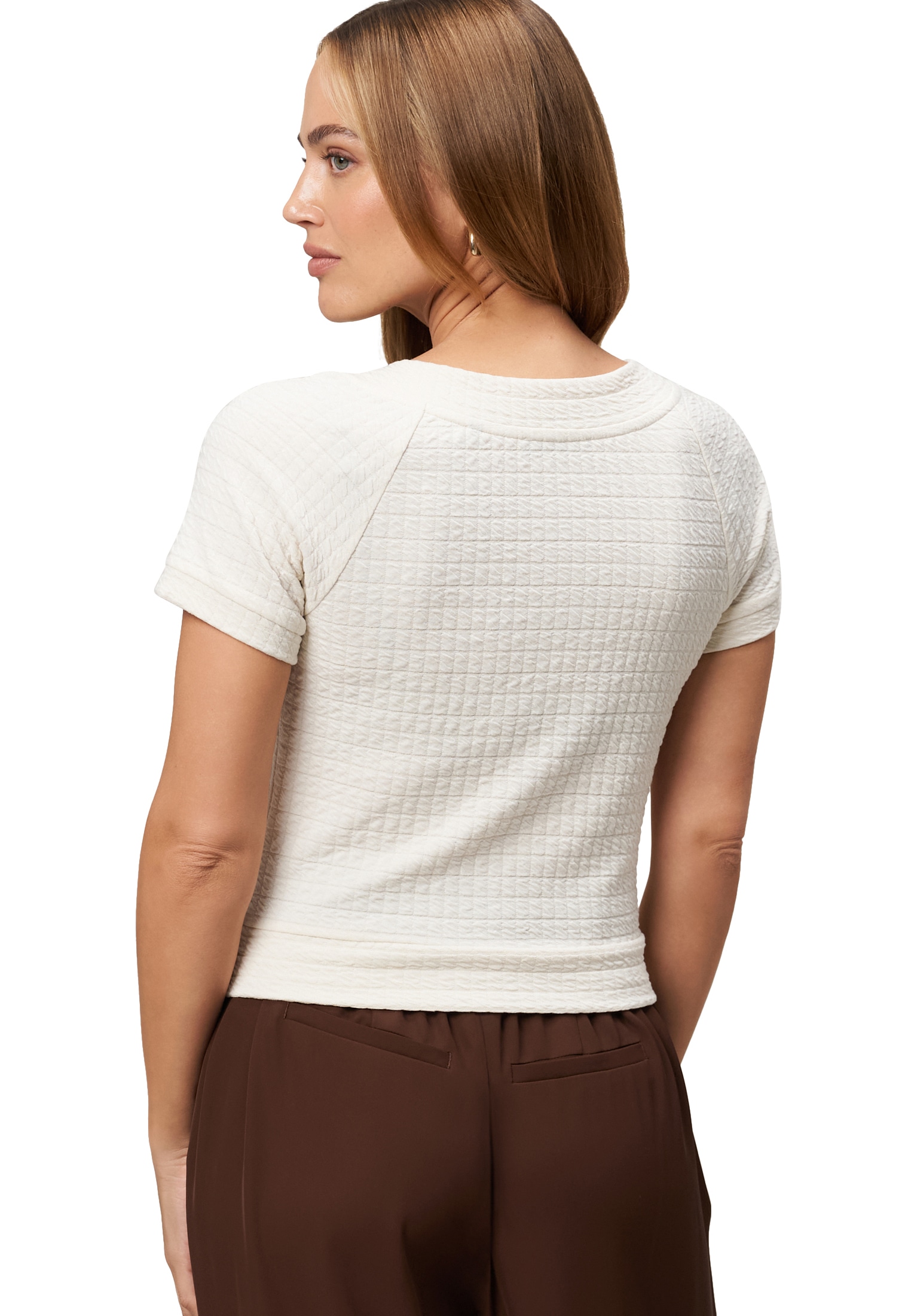 Zero Kurzarmshirt »zero T-Shirt mit Struktur«, (1 tlg.), Plain/ohne Details