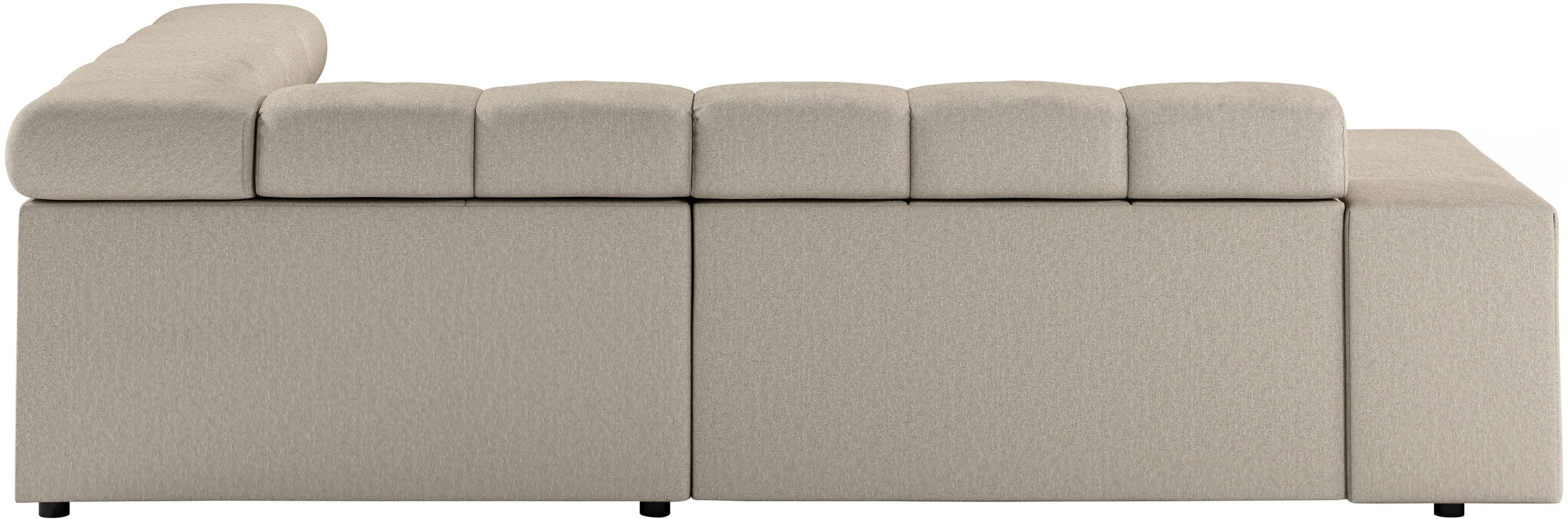 INOSIGN Ecksofa »Ancona, incl. Kopfteilverstellung + 3 Zierkissen, L-Form, bequem«, wahlweise motorische Sitztiefenverstellung, B/T(H: 249/215/70 cm