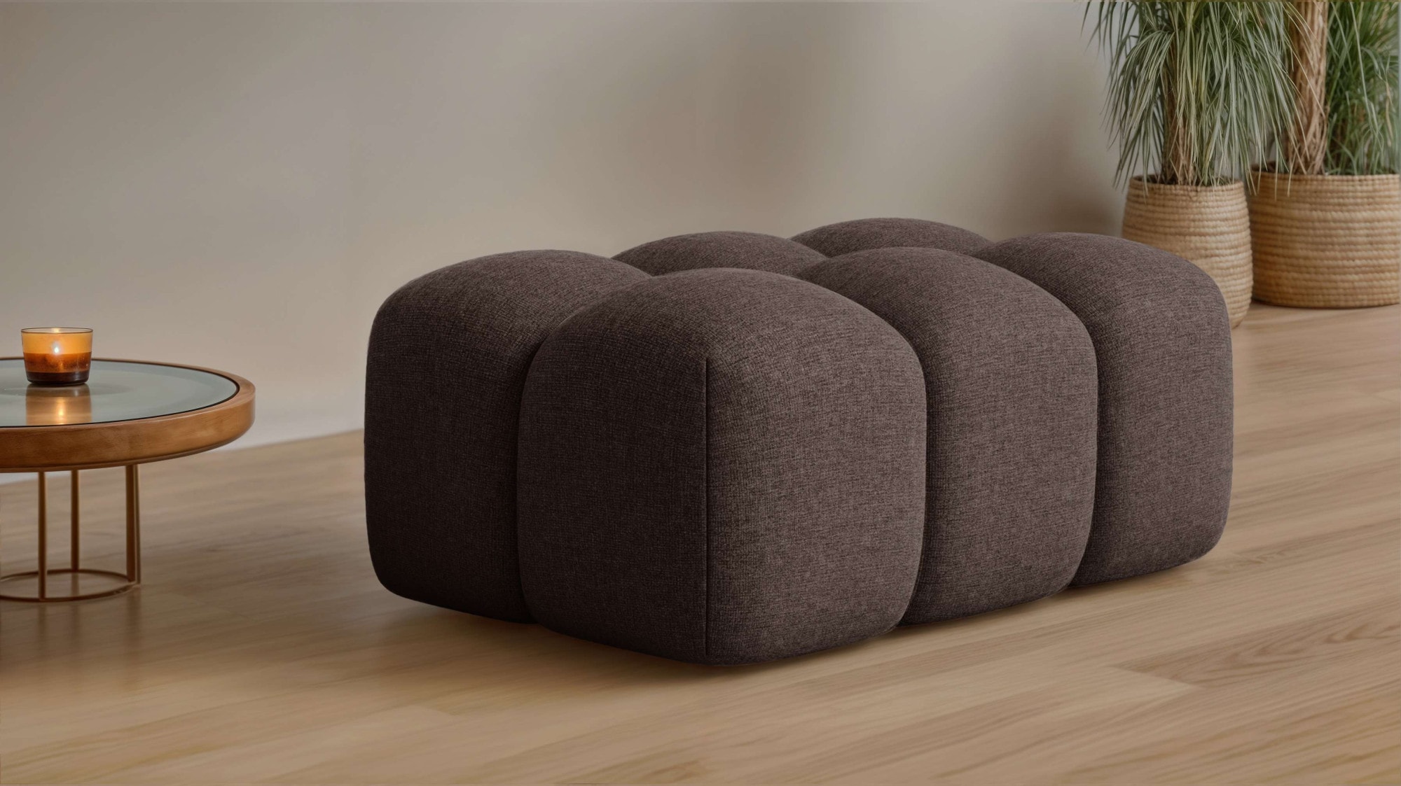 OTTO home Polsterhocker "KALLIE Sitzhocker, Bubble-Optik, Maße B/T/H: 90/60 günstig online kaufen