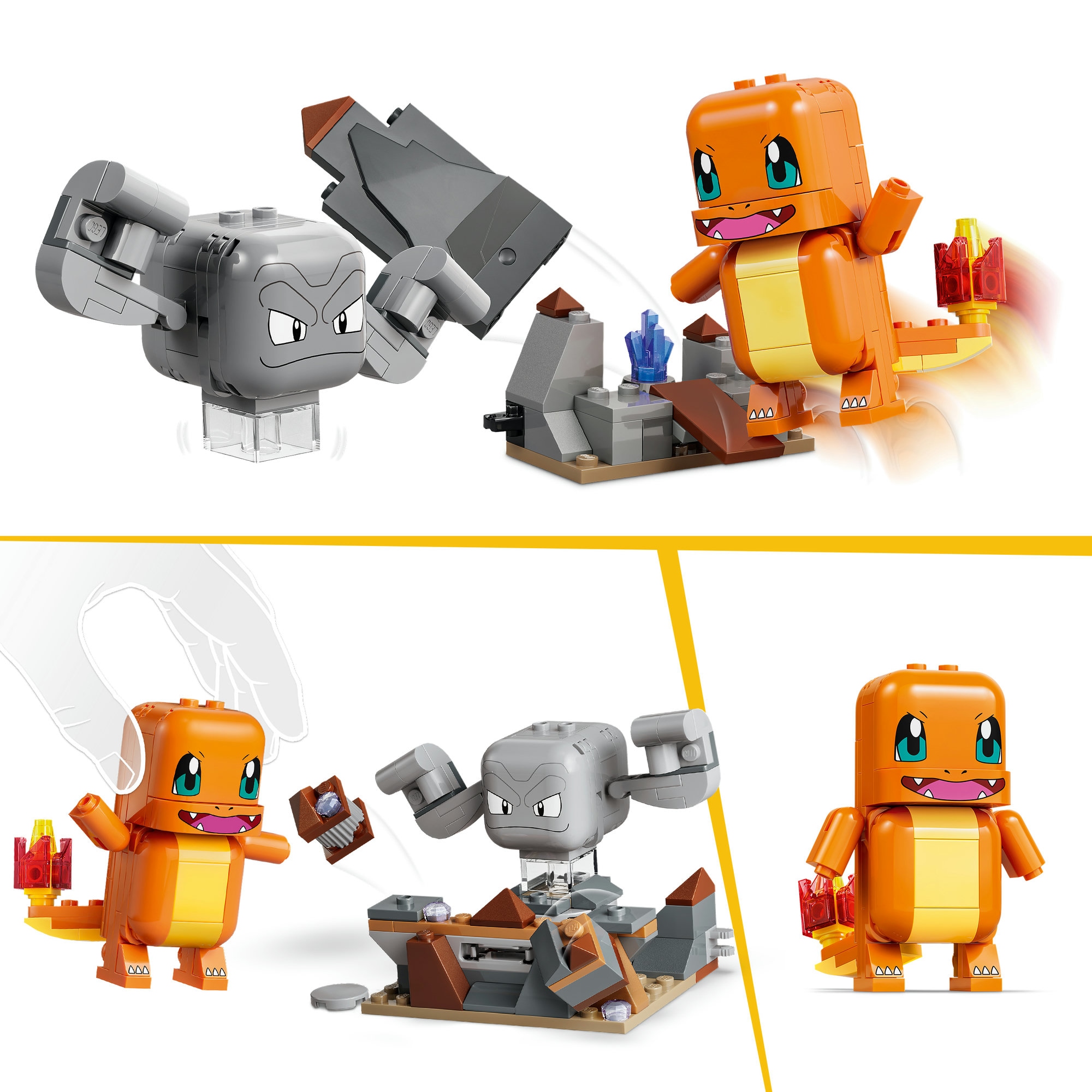 LEGO® Konstruktionsspielsteine »SMART Play:Glumandas und Kleinsteins Höhlenduell (72157), LEGO Pokémon« Mit SMART Brick kombatibel (nicht enthalten)