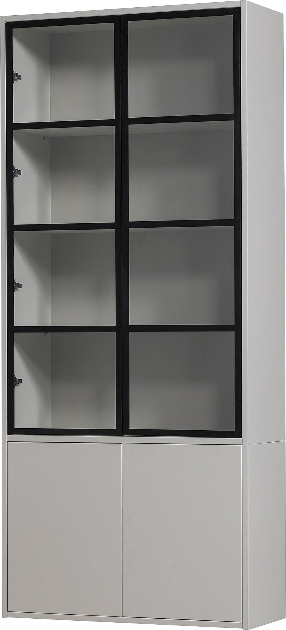 WOOOD Vitrine »Basic«, mit vier Türen, Breite 101 cm