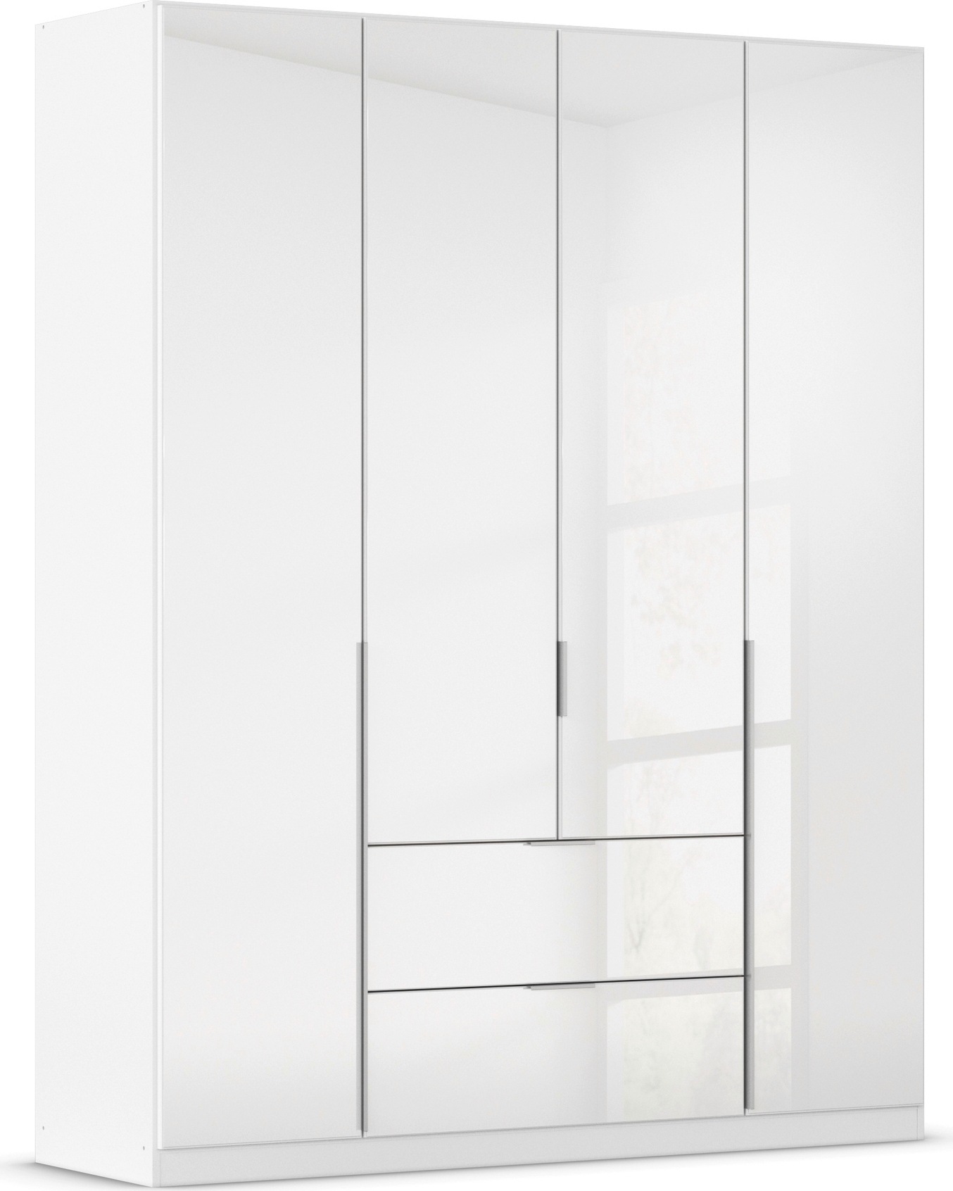 OTTO home Drehtürenschrank "Kleiderschrank Kleiderschränke Schrank Garderobe AGORDO mit Glasfront" in zwei Griff-Farben, Breiten 91-360 cm, mit Außenschubkästen, in 7 Breiten und 2 Höhen MADE IN GERMANY