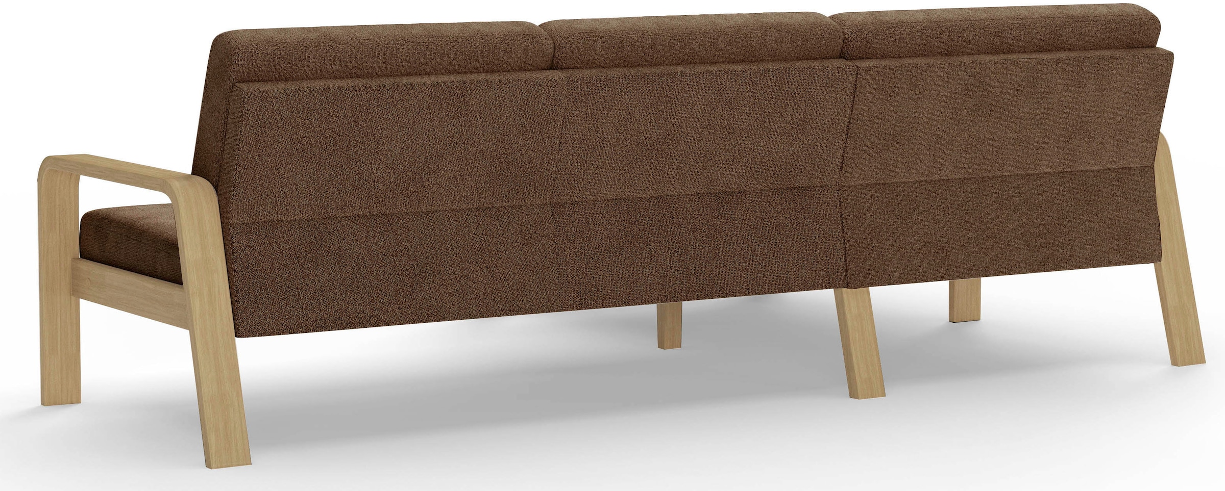 sit&more Ecksofa »Kolding L-Form«, Armlehnen aus Buchenholz in natur, verschiedene Bezüge und Farben