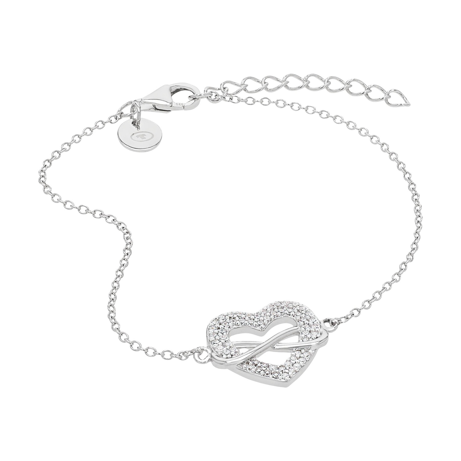 TOM TAILOR Armband »Schmuck Geschenk Silber 925 Herz Infinity Unendlichkeitsschleife« mit Zirkonia (synth.)