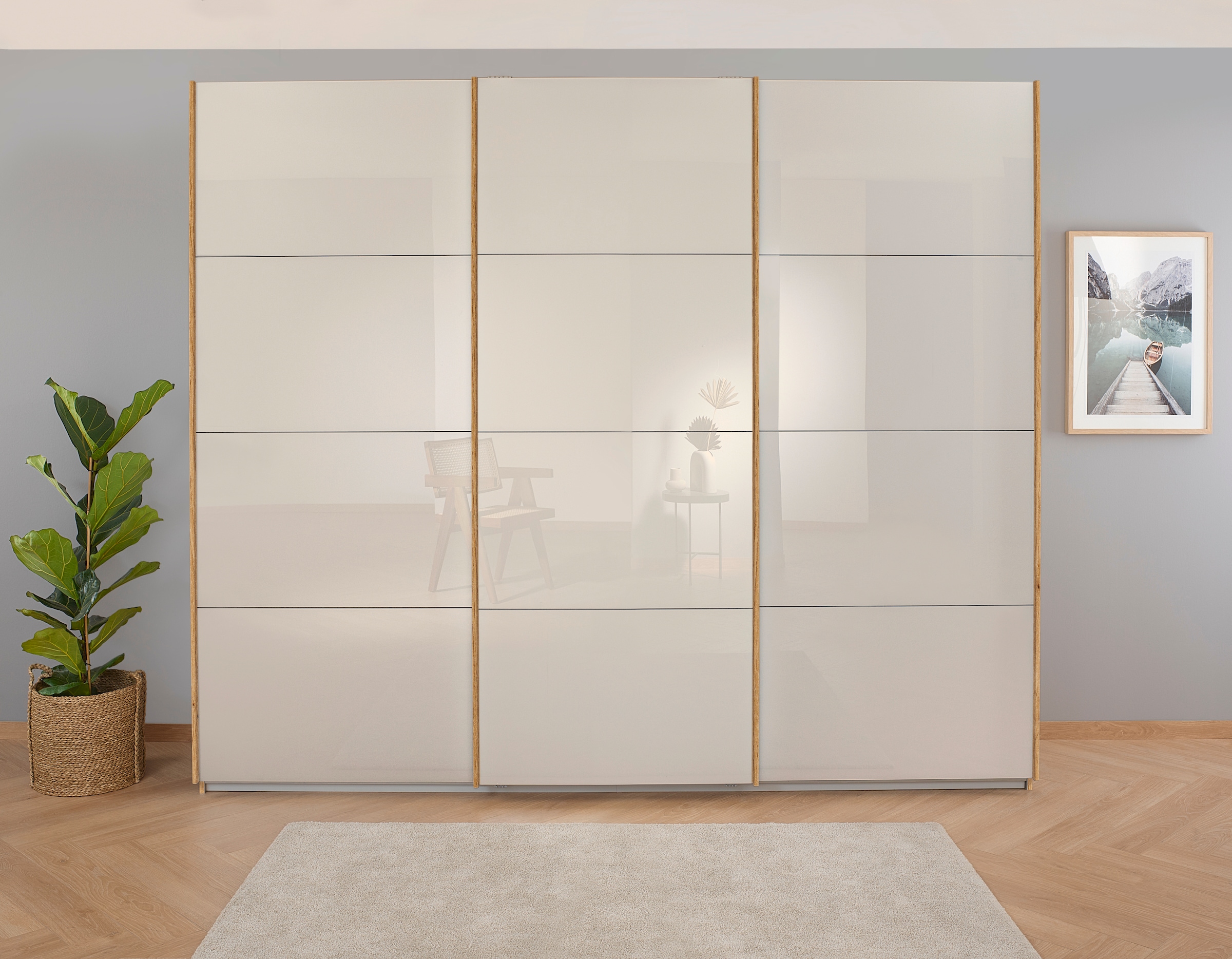 OTTO home Kleiderschrank "Mehrzweckschrank Aktenschrank Möbel Mietswohnung Schlafzimmer KOLUNA" 3 Ausstattungen BASIC/CLASSIC/PREMIUM (inkl. SOFT-CLOSE-FUNKTION), Breiten 203/271/315/360 cm Höhen 210/229 Glas-Front MADE IN GERMANY