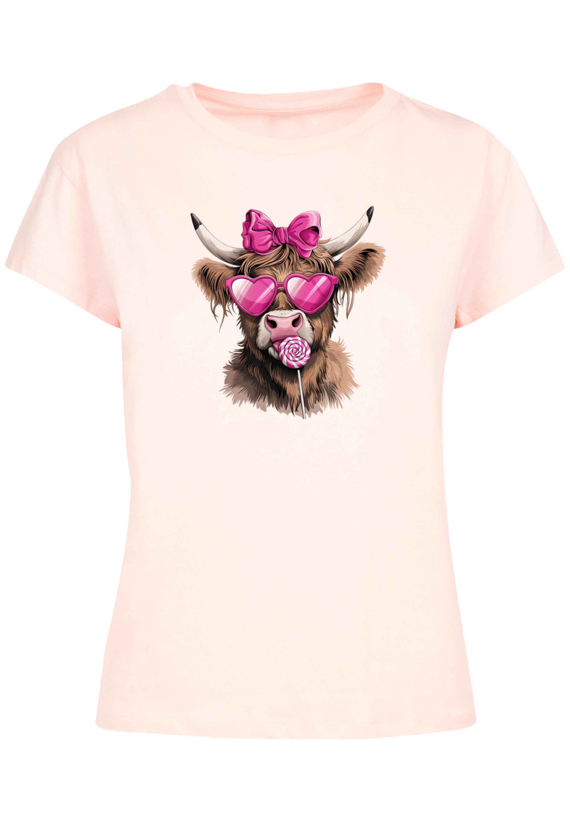 F4NT4STIC T-Shirt »Highland Cow Valentinstag Sonnenbrille«, Premium Qualität