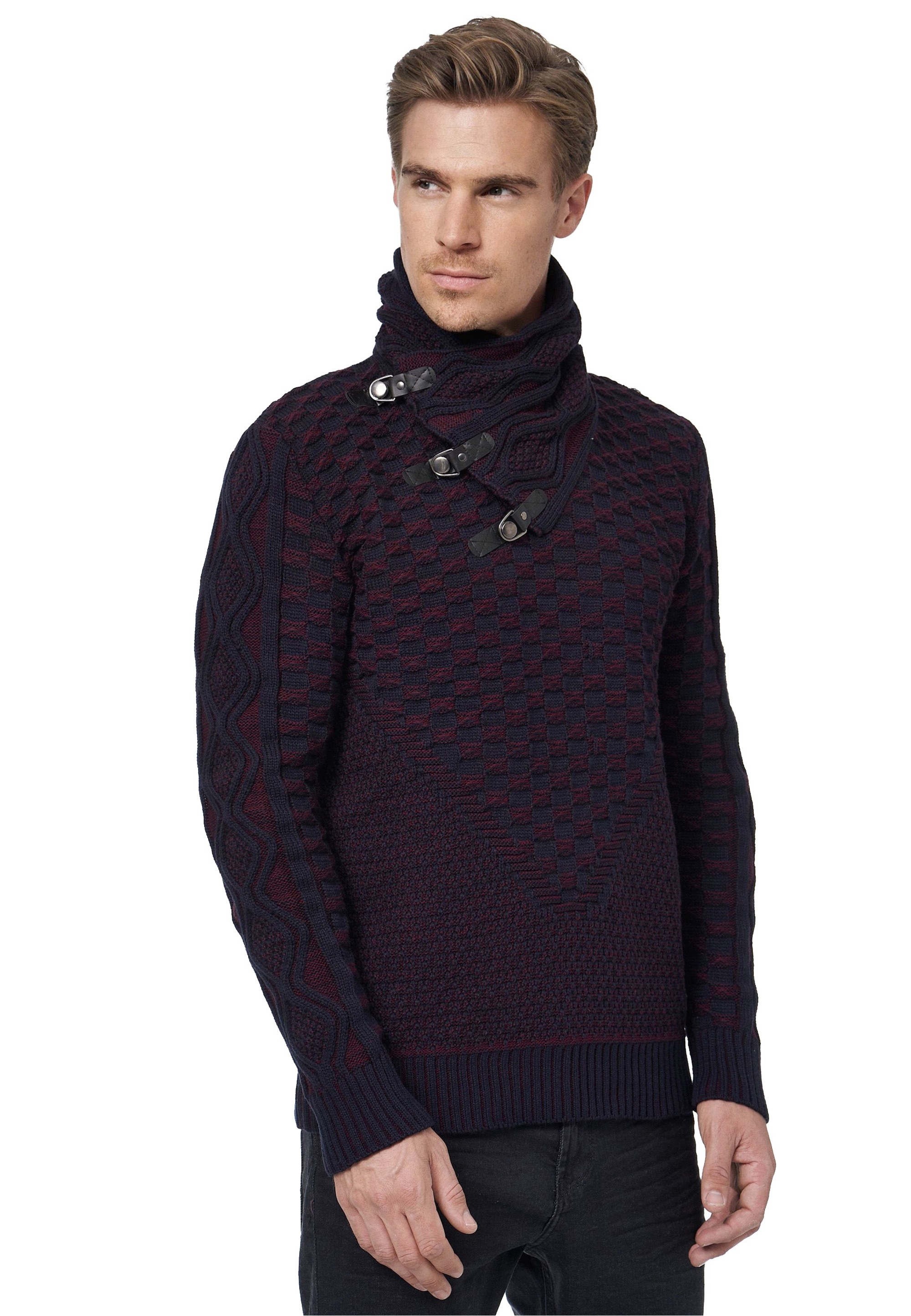 Rusty Neal Strickpullover, mit extravagantem Schalkragen
